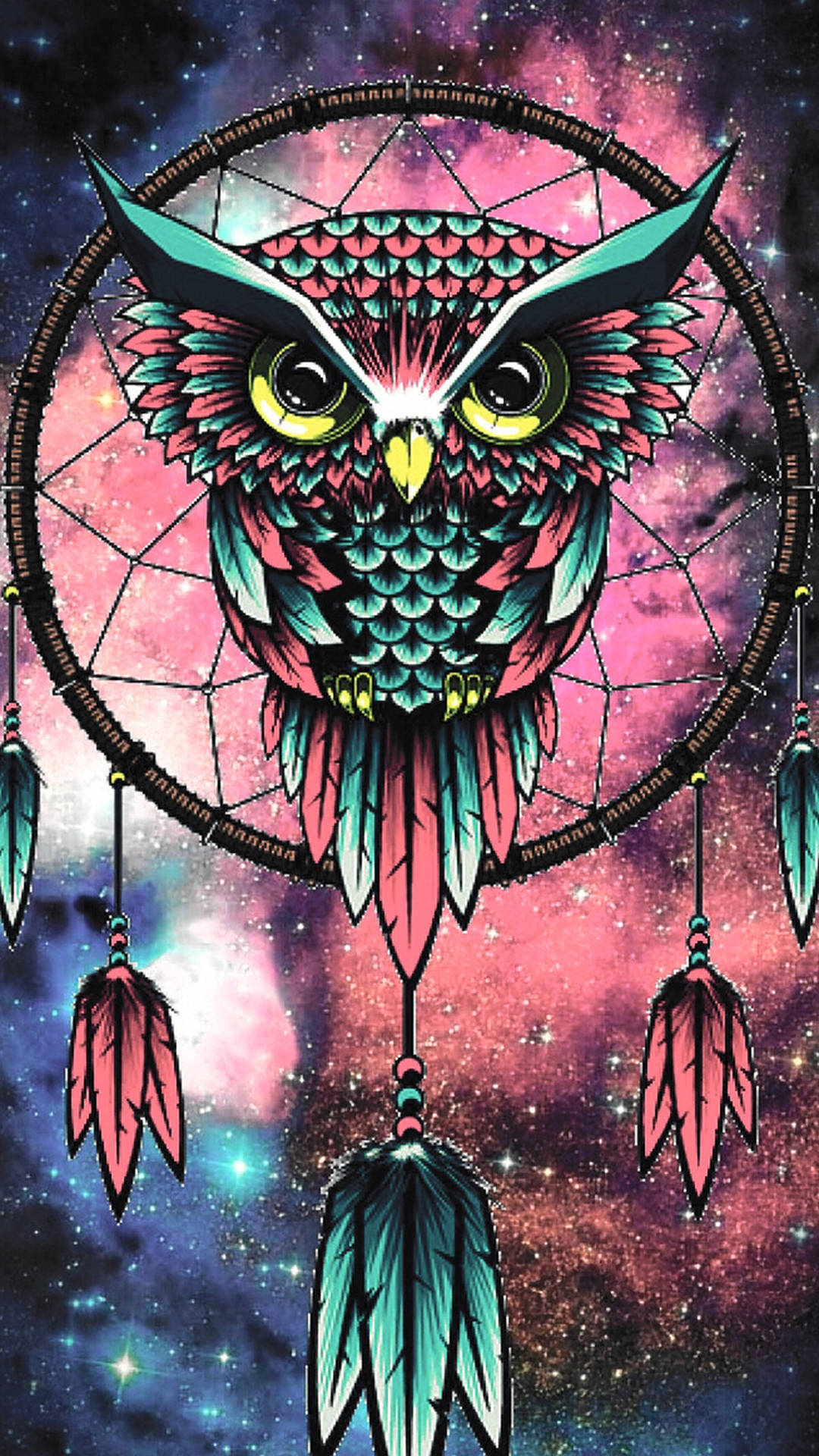 Galaxy Owl Dream Catcher Background