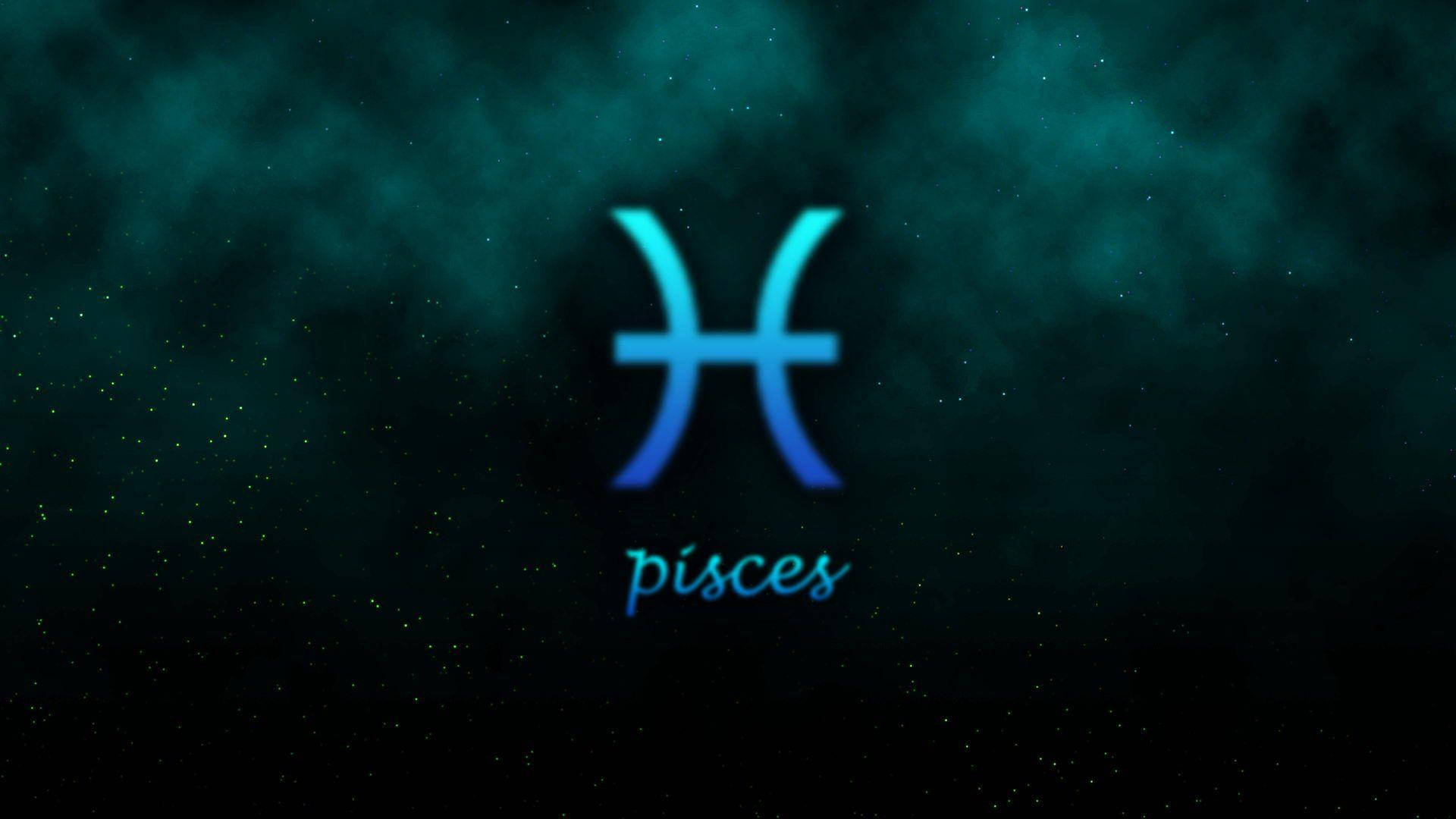 Galaxy Pisces Symbol In Blue Background