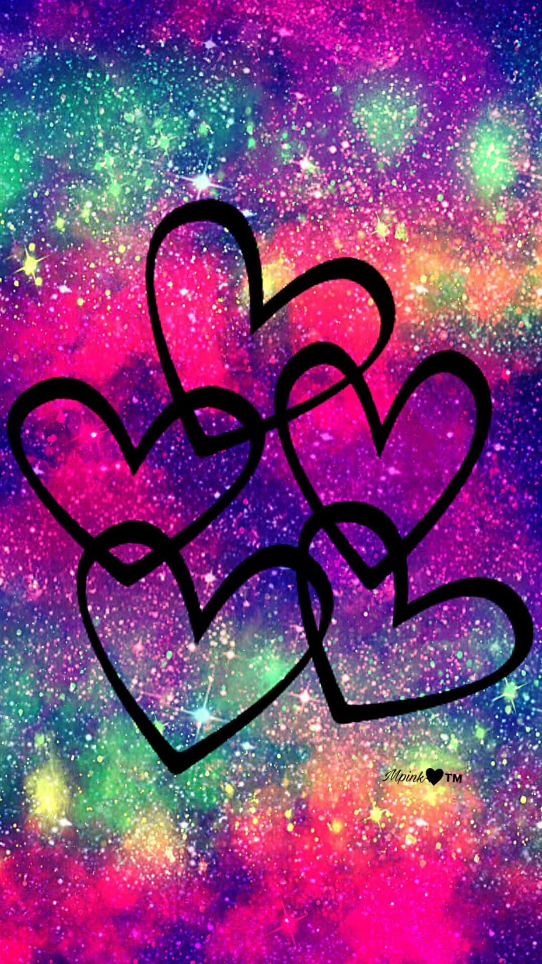 Galaxy Rainbow Heart Background