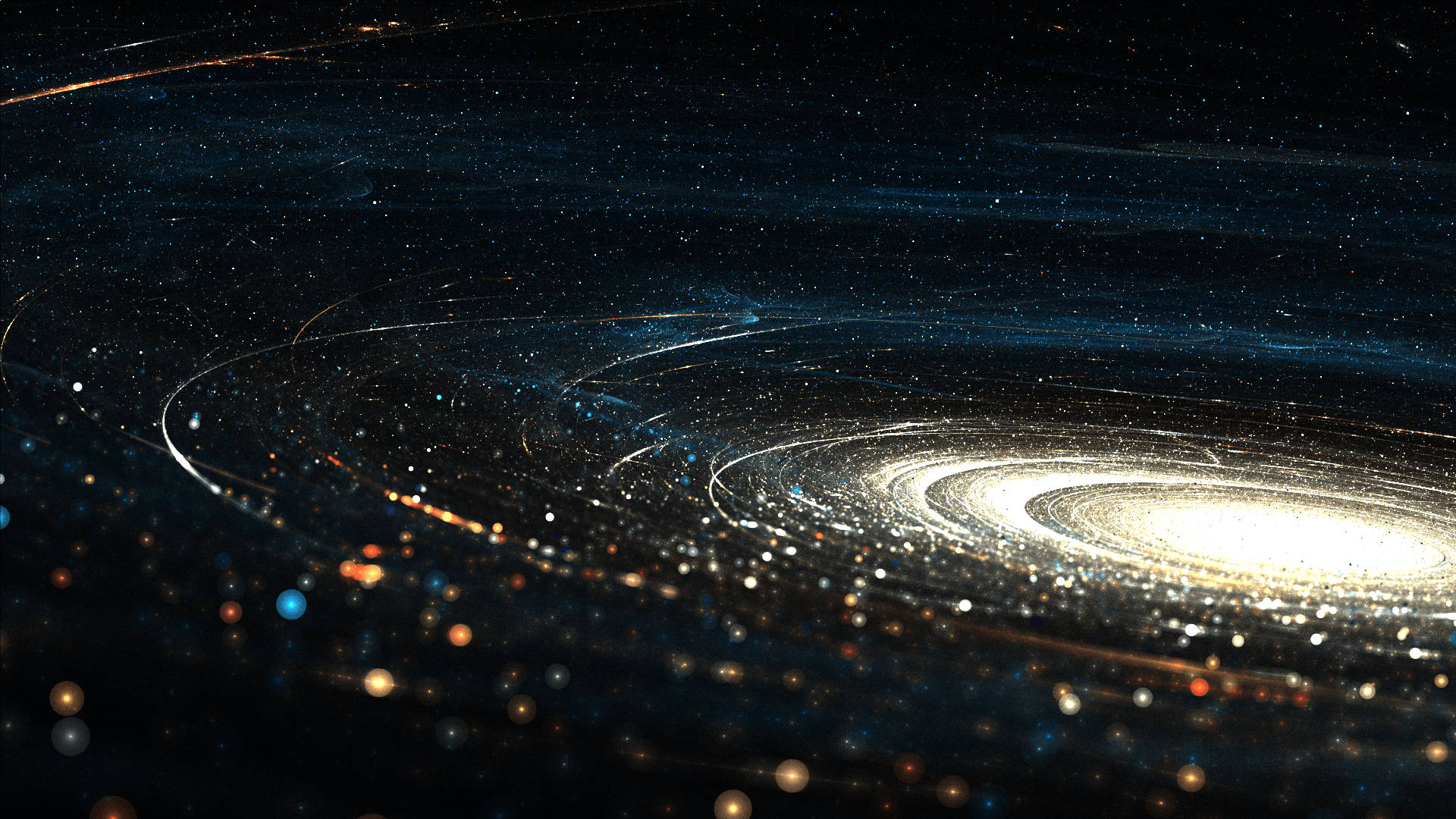 Galaxy Rings In Space Background