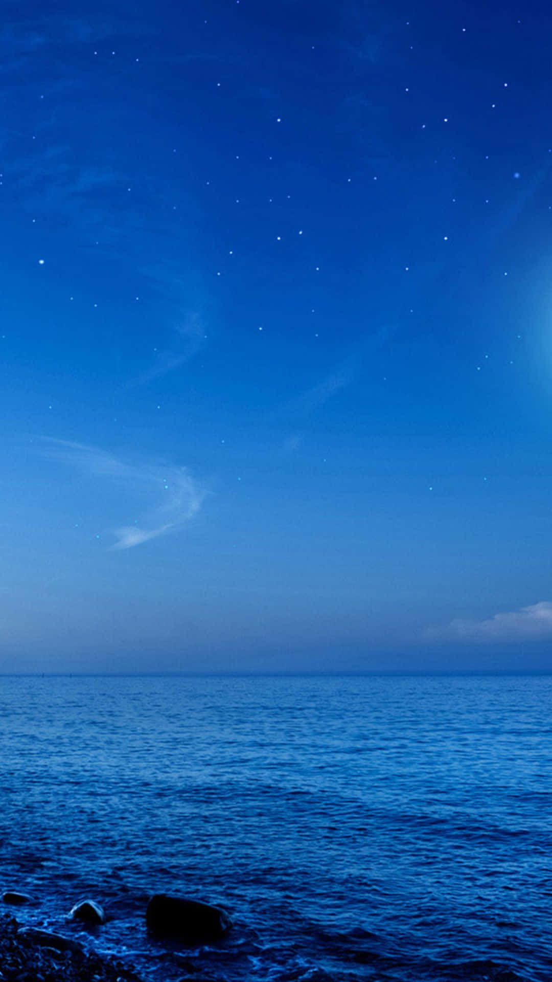 Galaxy S5 Blue Ocean Starry Sky