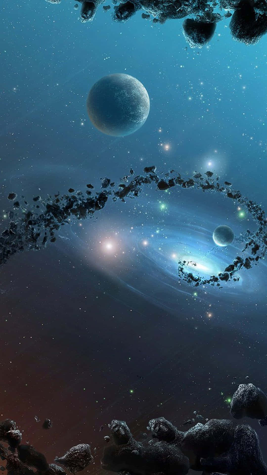 Galaxy S5 Planets On Space Background