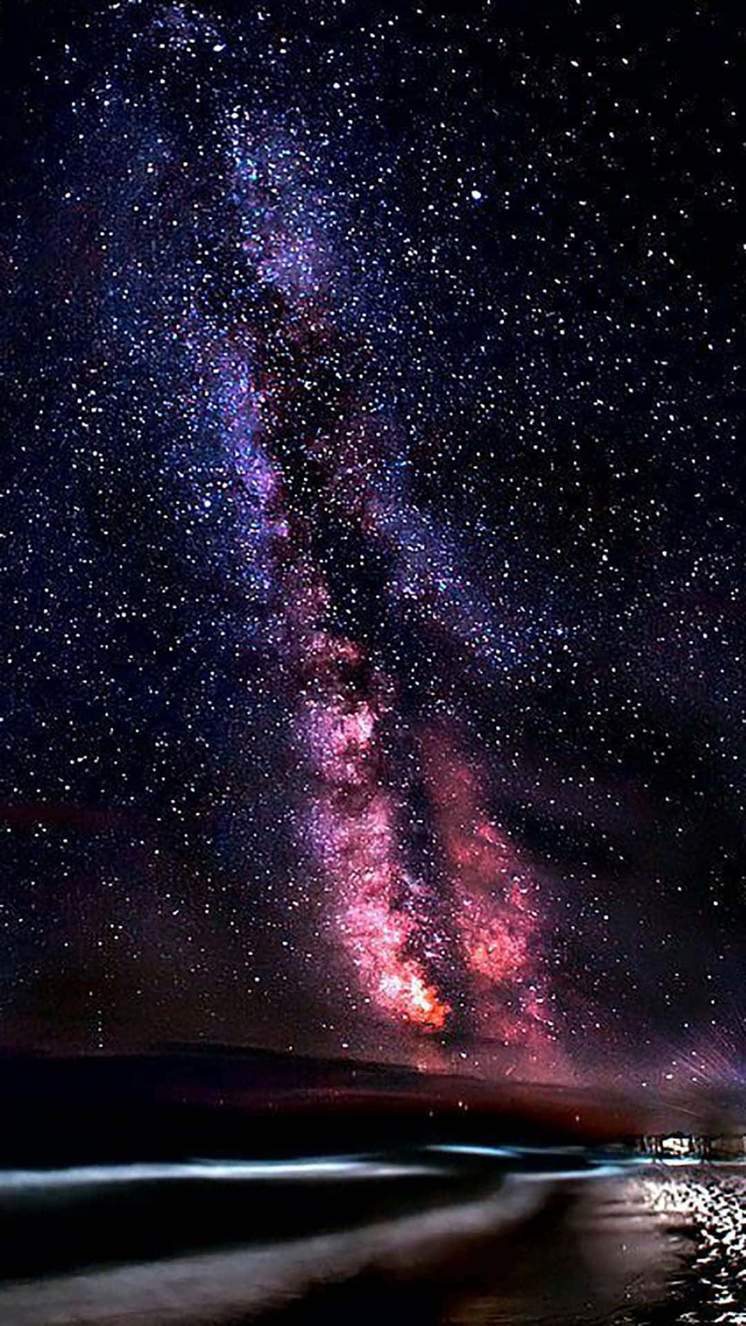Galaxy Sky Flowing Water Background