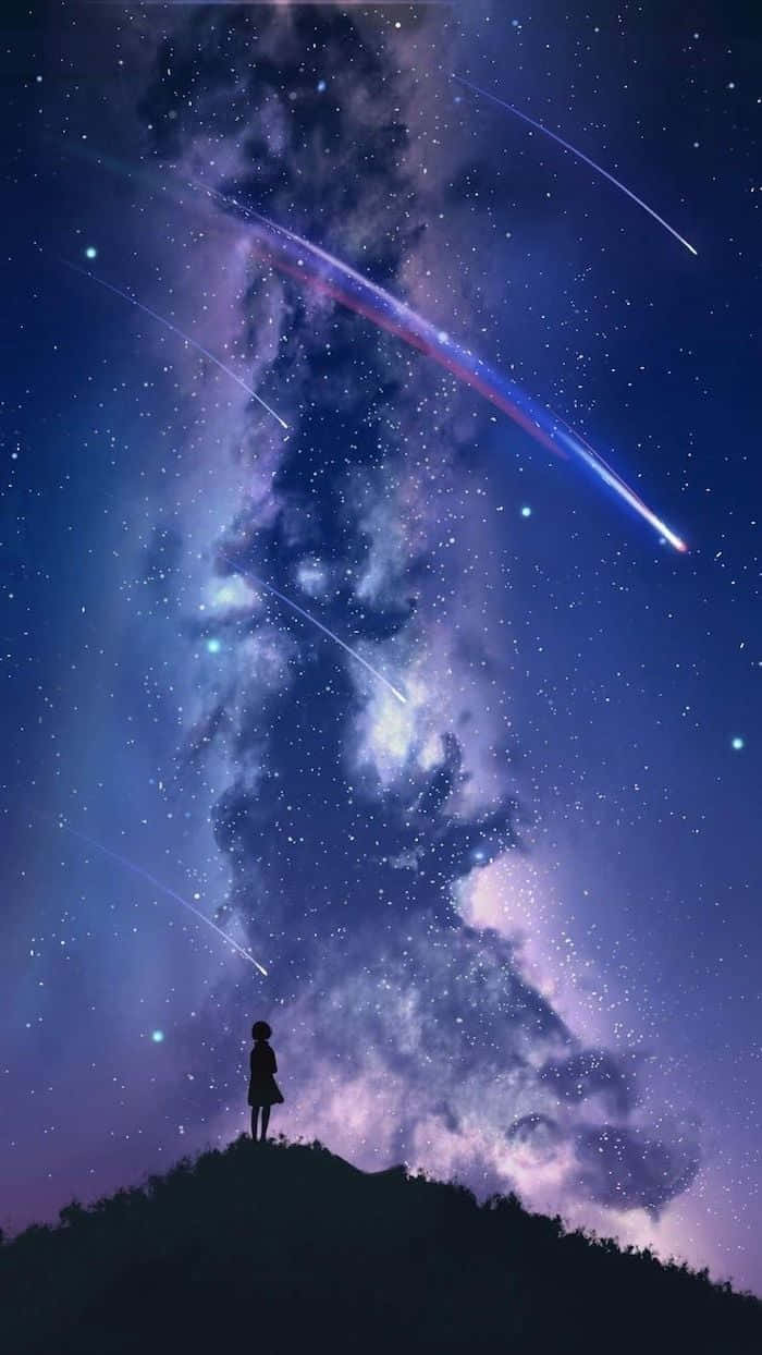Galaxy Sky Purple And Starry Background