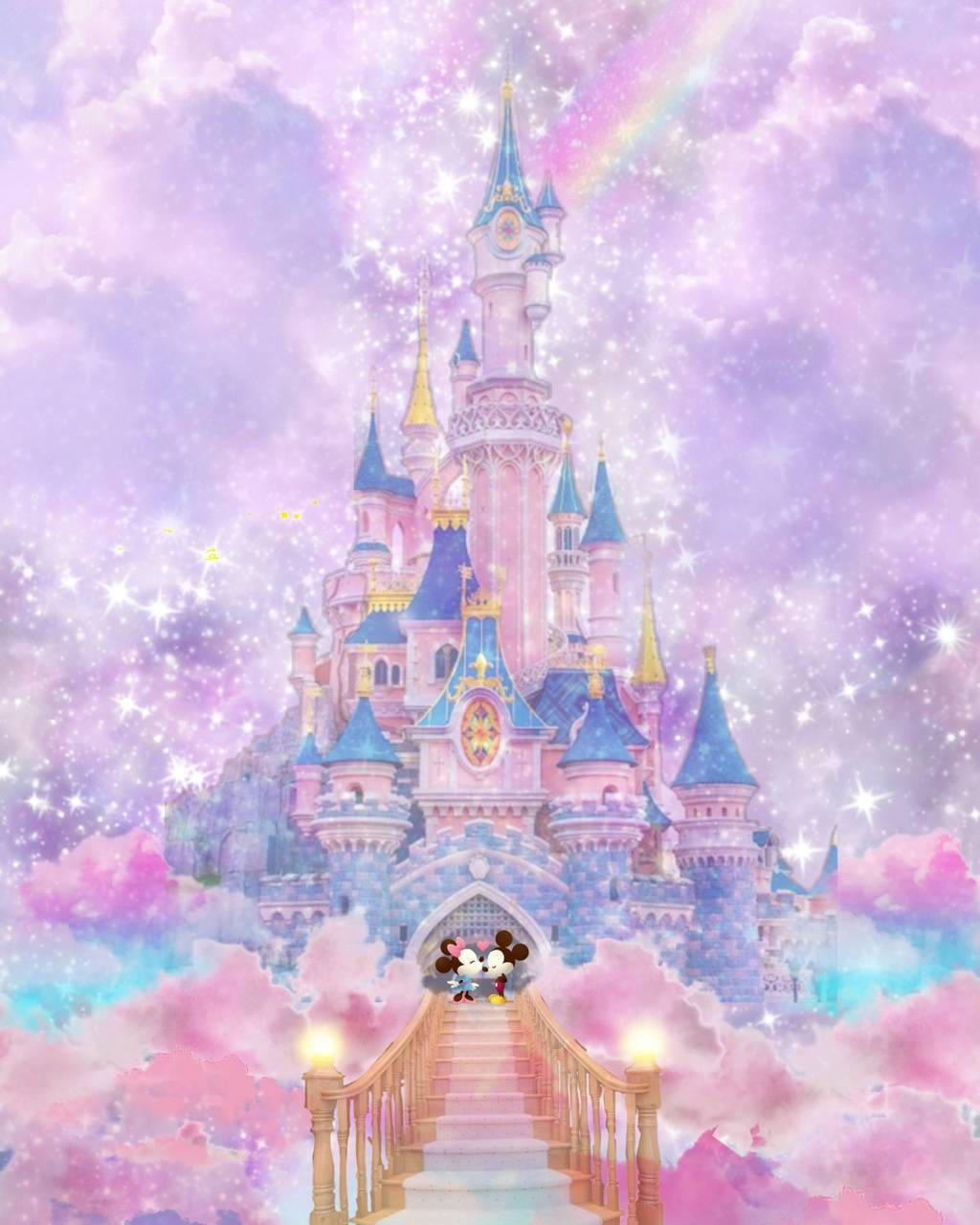 Galaxy-themed Disneyland Castle Background
