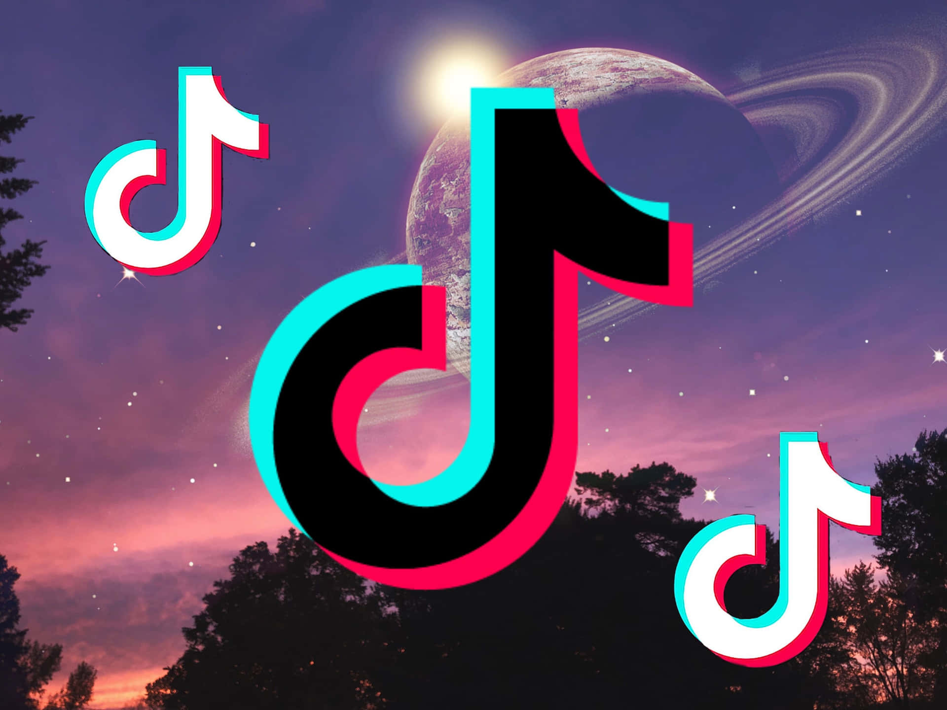 Galaxy Tiktok Aesthetics Logo Background