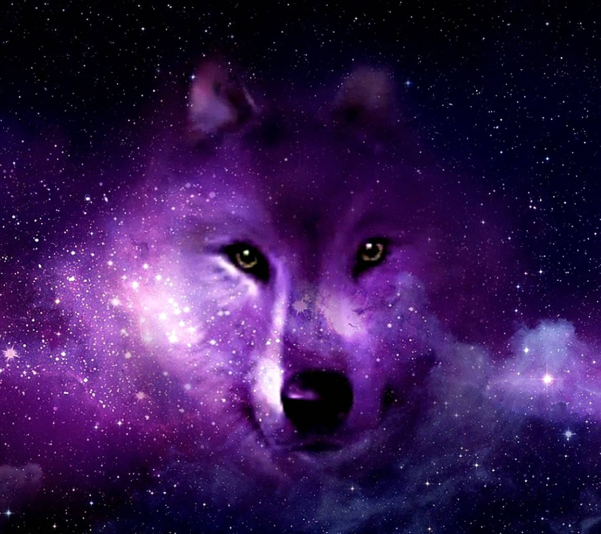 Galaxy Wolf Aesthetic Art Background