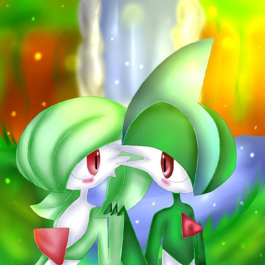 Gallade And Gardevoir Holding Hands