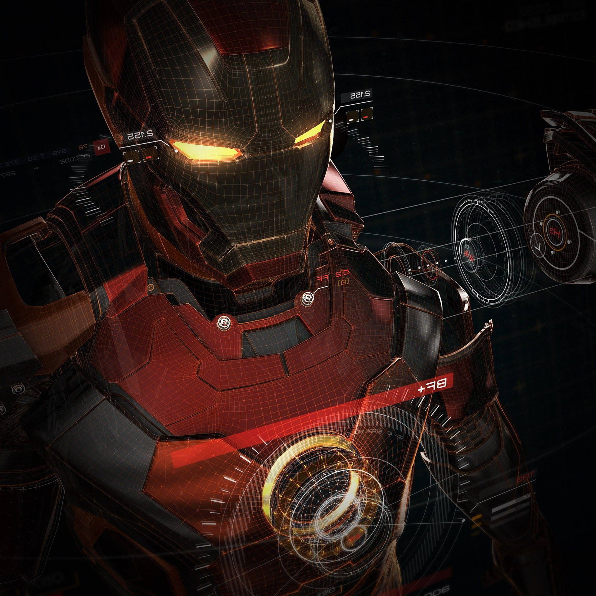 Gambar Iron Man Schematics Background