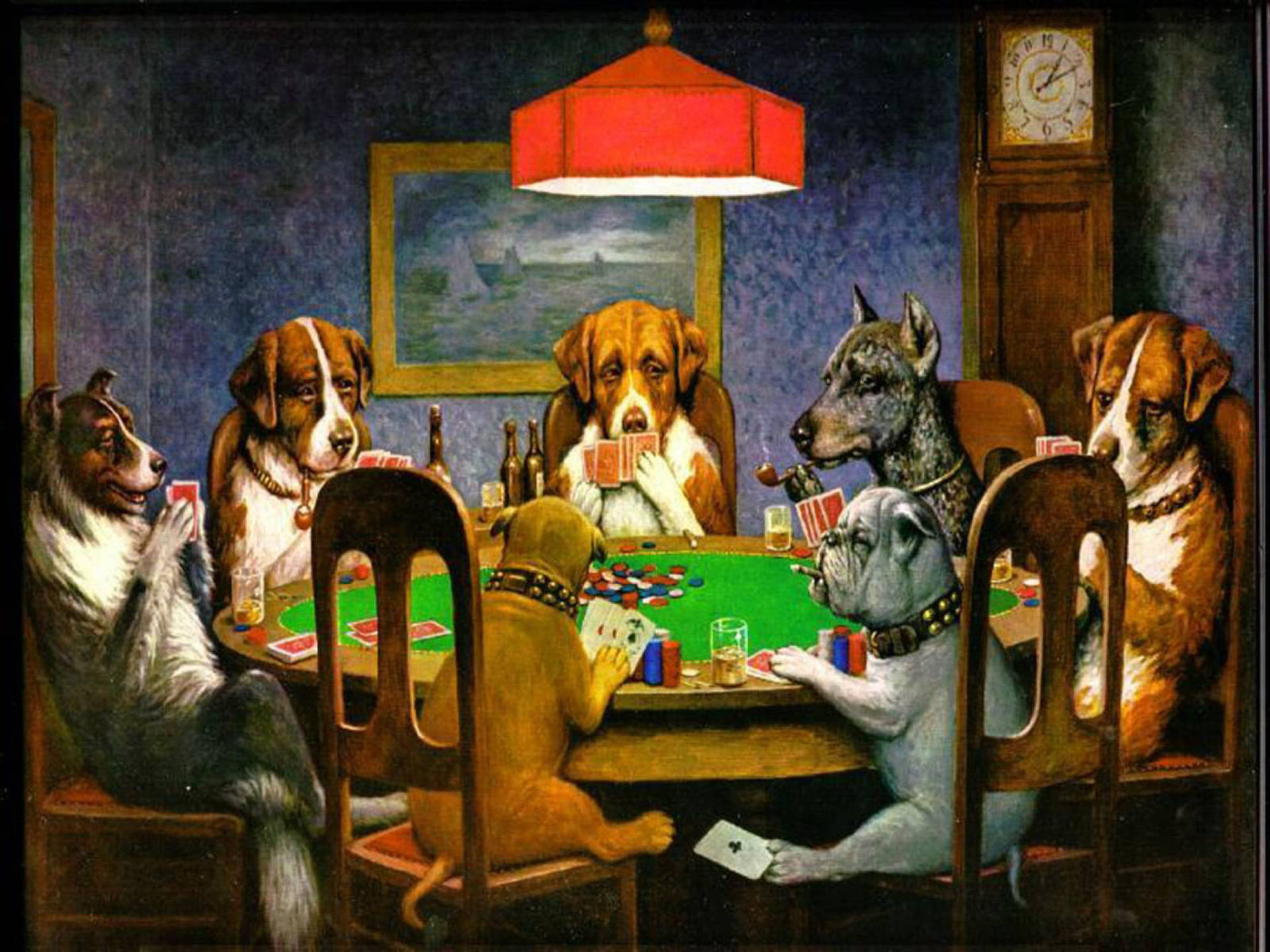 Gambling Dog Art Background