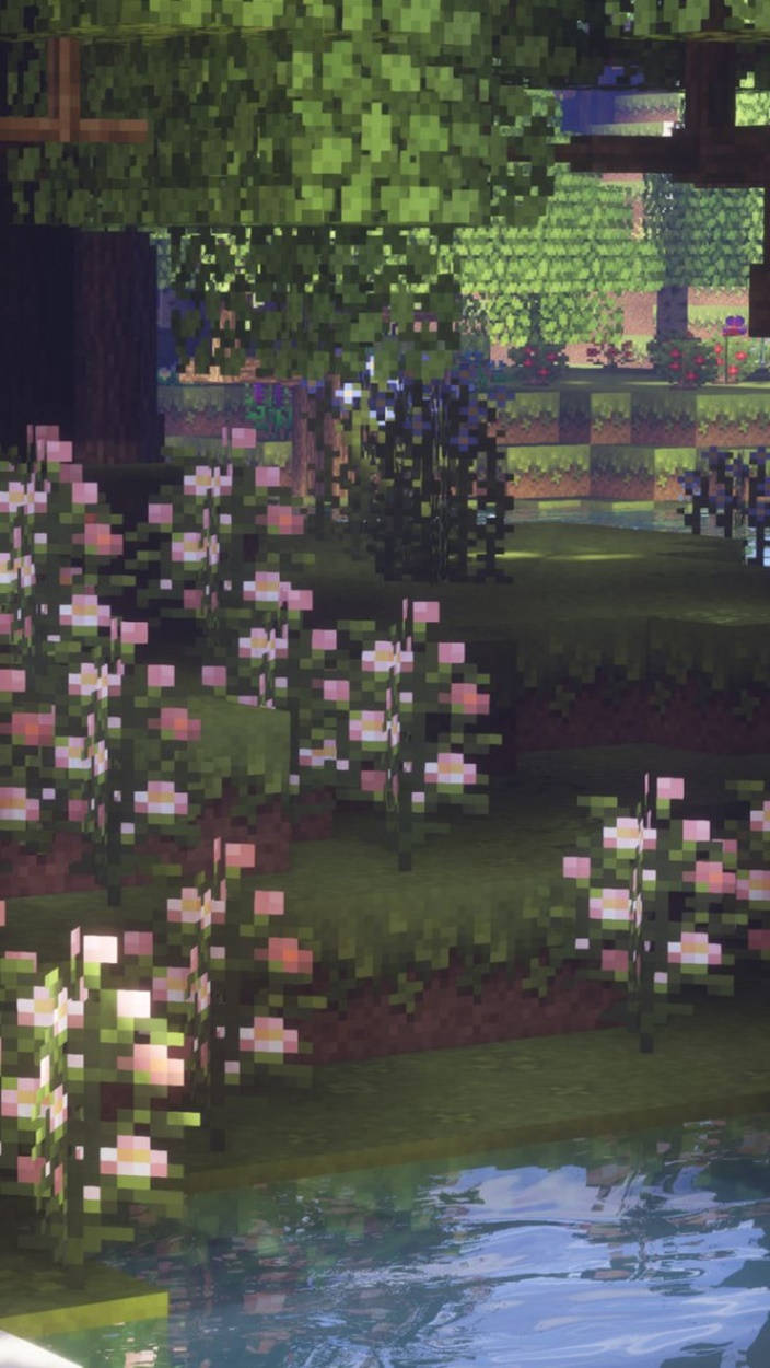 Game Mob Flower Minecraft Iphone Background