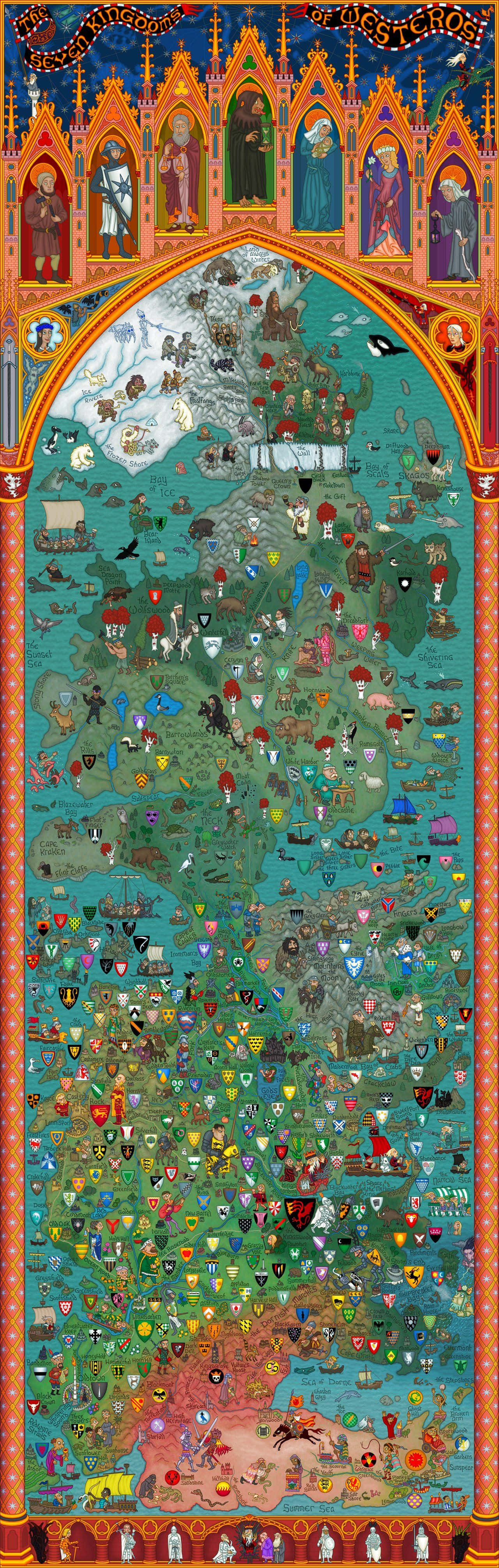 Game Of Thrones Map Art Icons Background