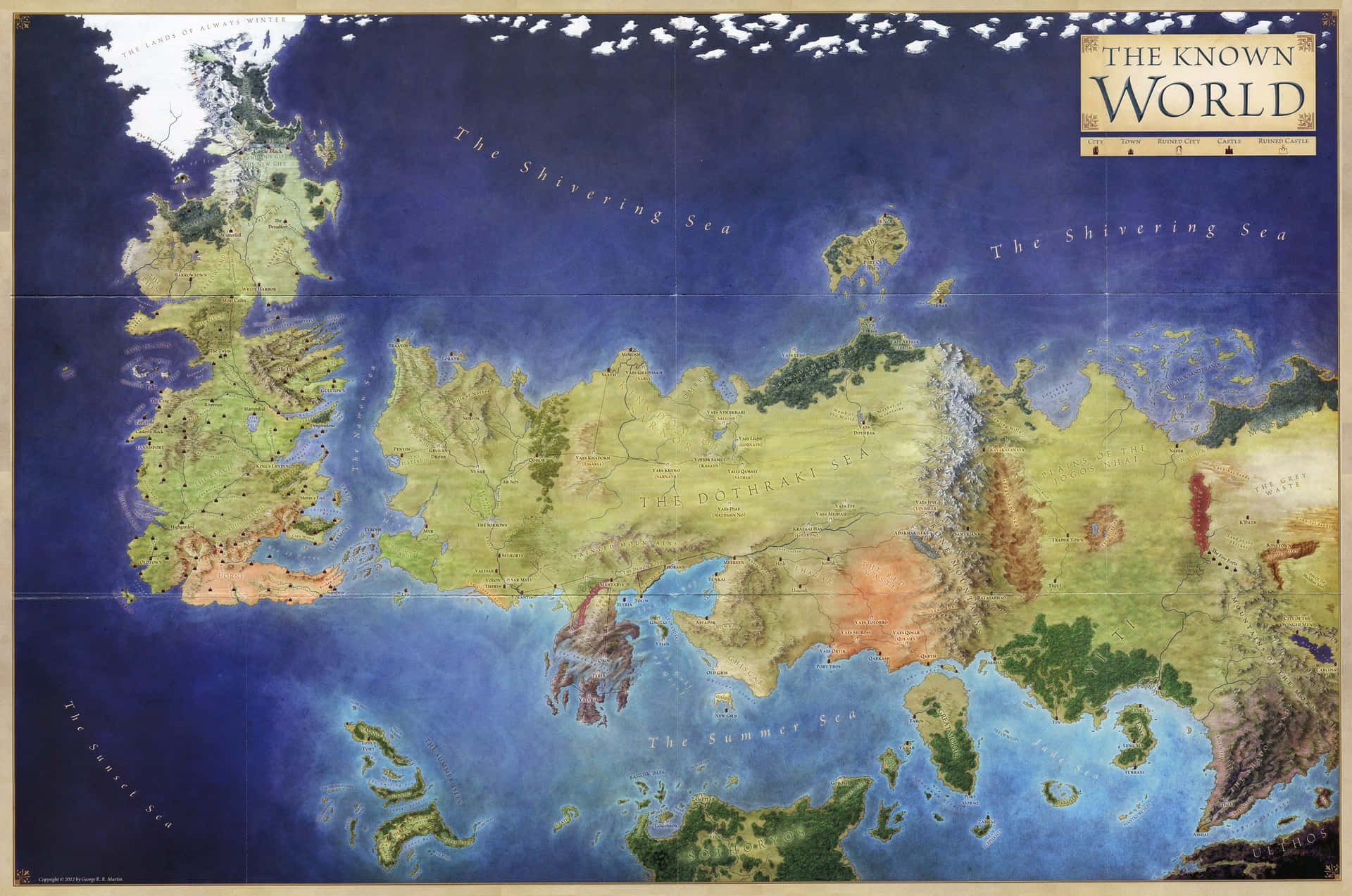 Game Of Thrones Map The Known World Background