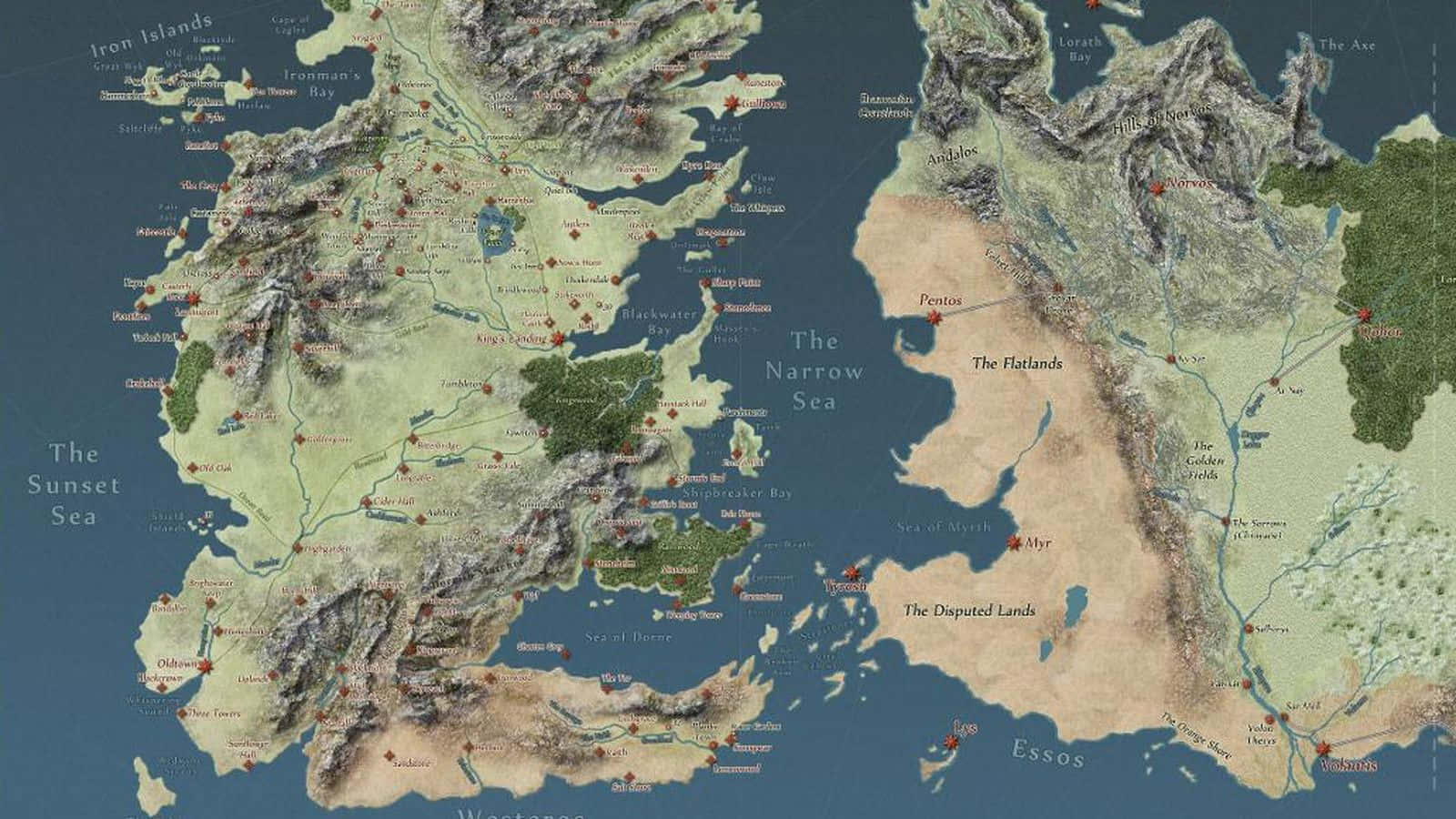 Game Of Thrones Map With Labels Background