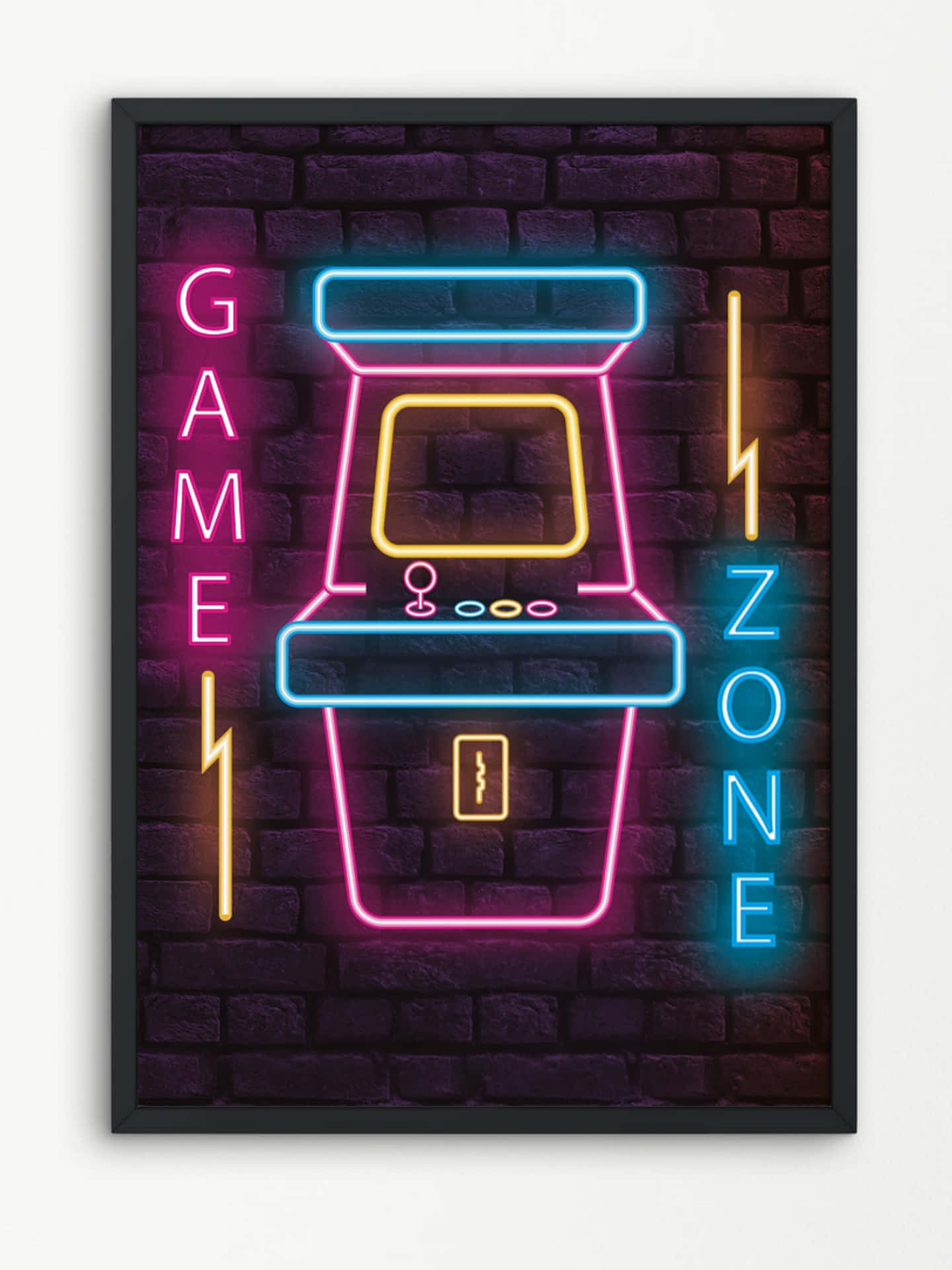 Game Zone Neon Art Print Background