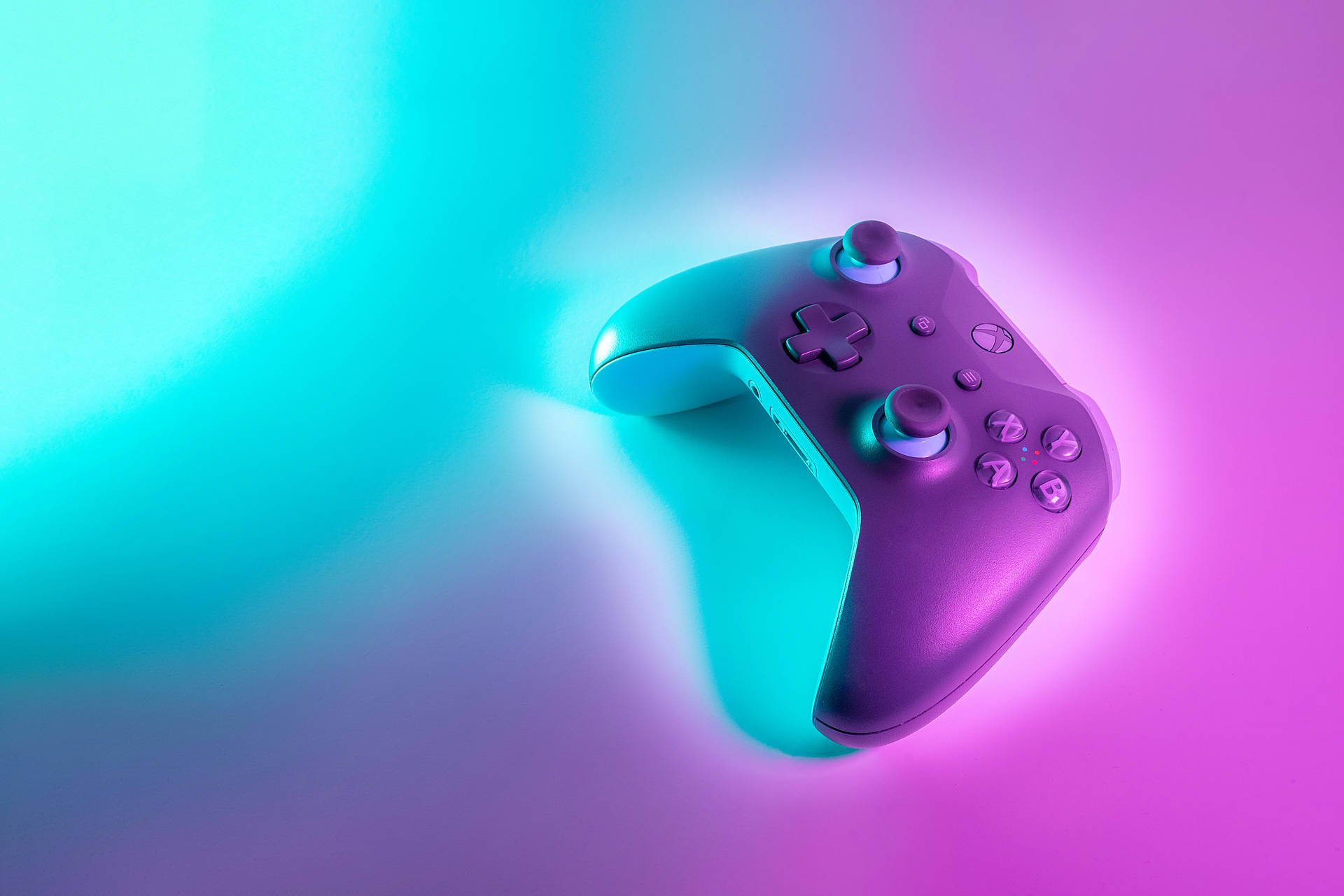 Gamer Xbox Controller In Neon Background