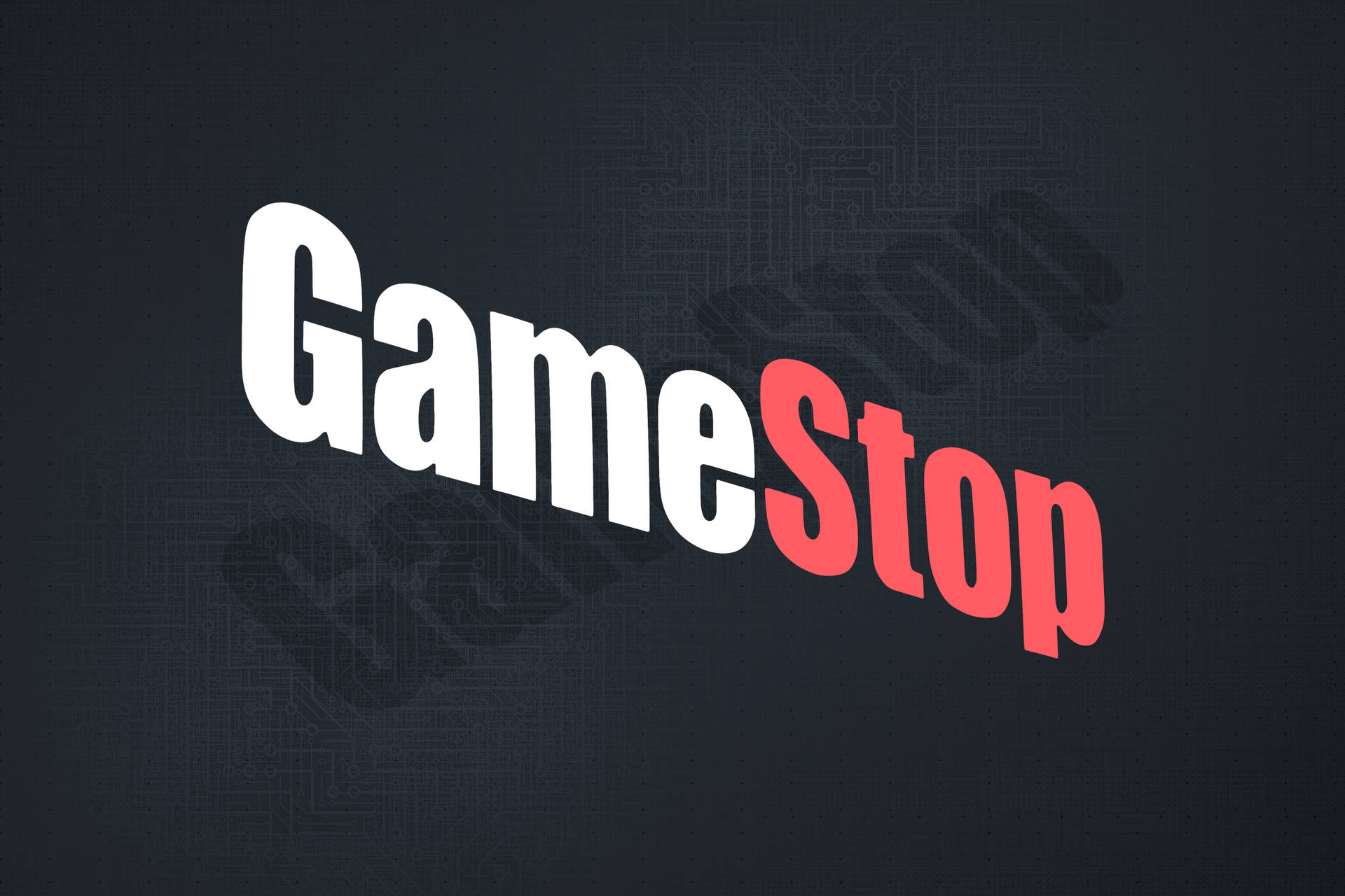 Gamestop's Iconic Logo Highlighted By Ambient Shadow Effect Background