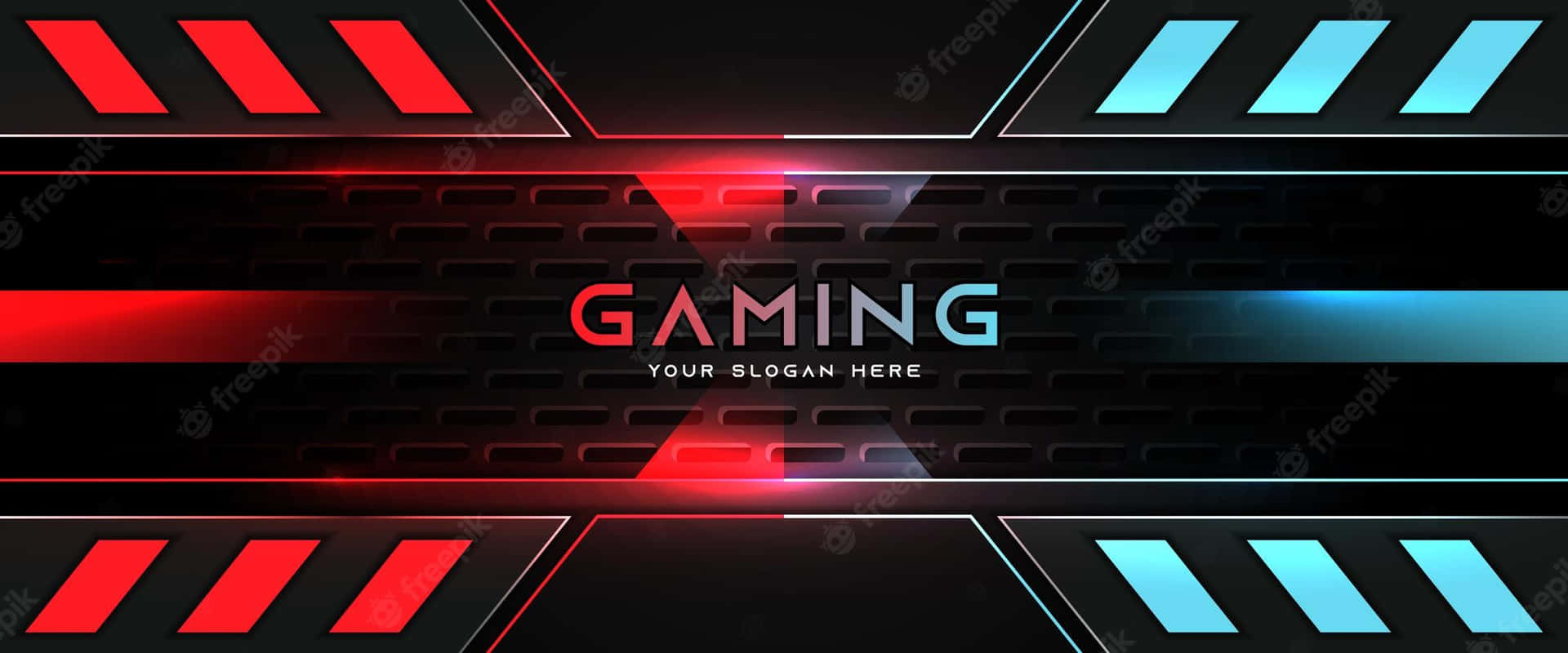 Gaming Background With Red And Blue Stripes Background