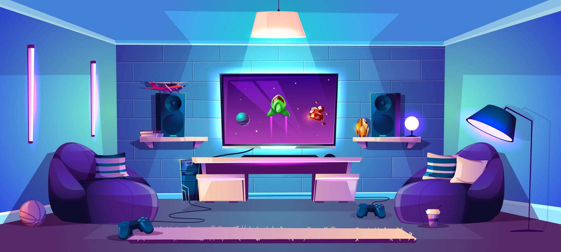 Gaming Room Digital Art Background
