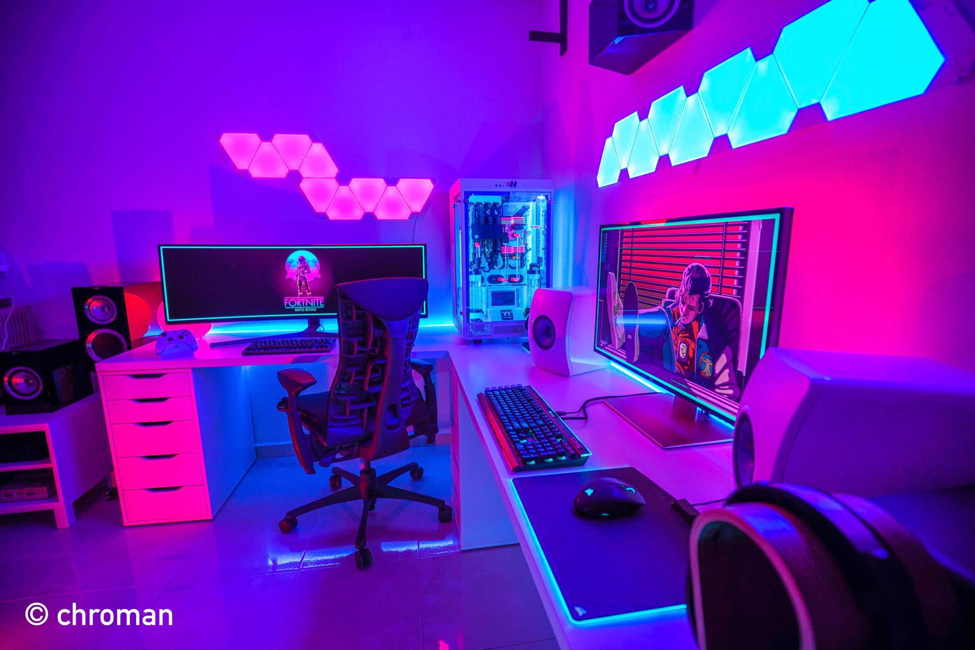 Gaming Room Fancy Led Lights Background