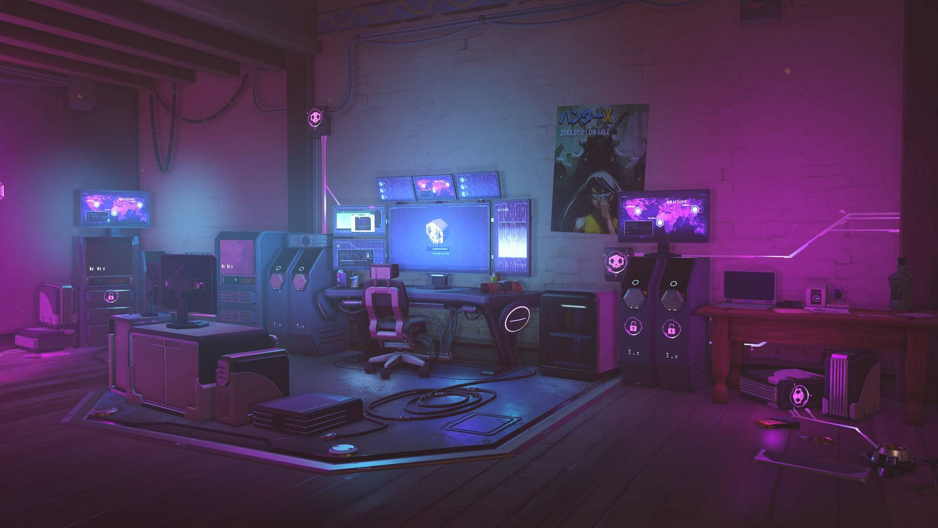 Gaming Room Large Complete Setup Background