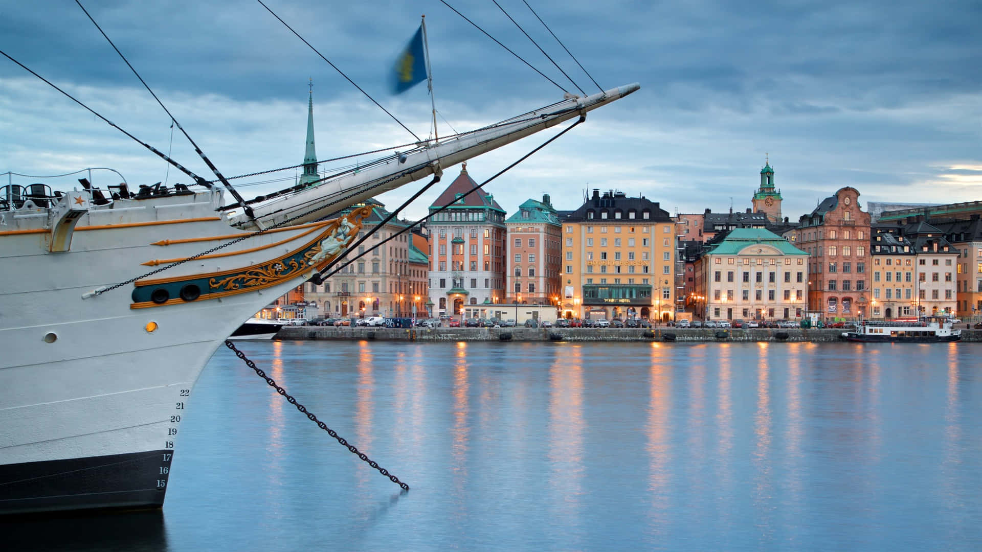 Gamla Stan Boat Background
