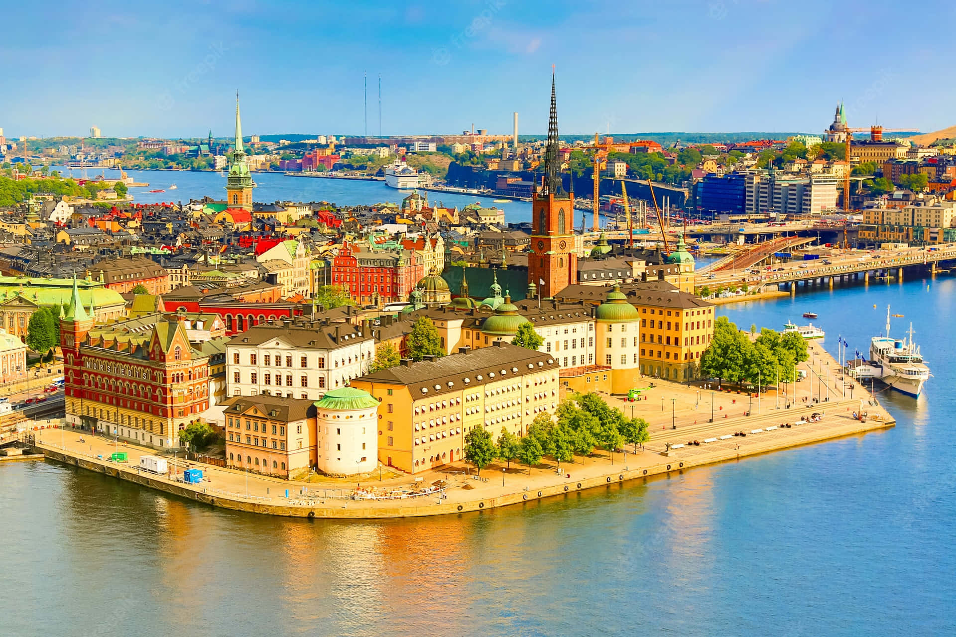 Gamla Stan Island View Background