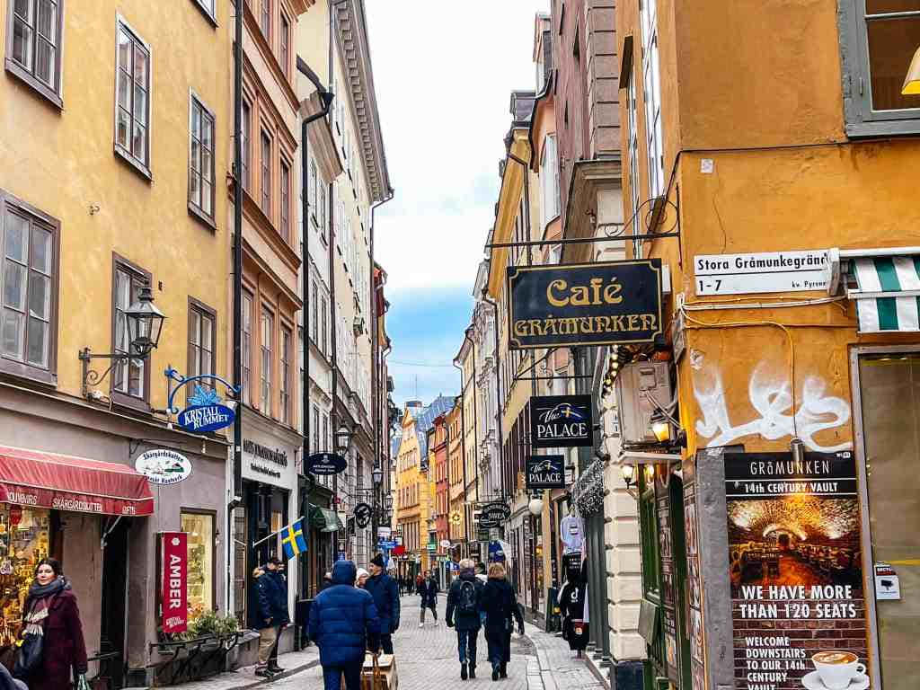 Gamla Stan Market Stores Background