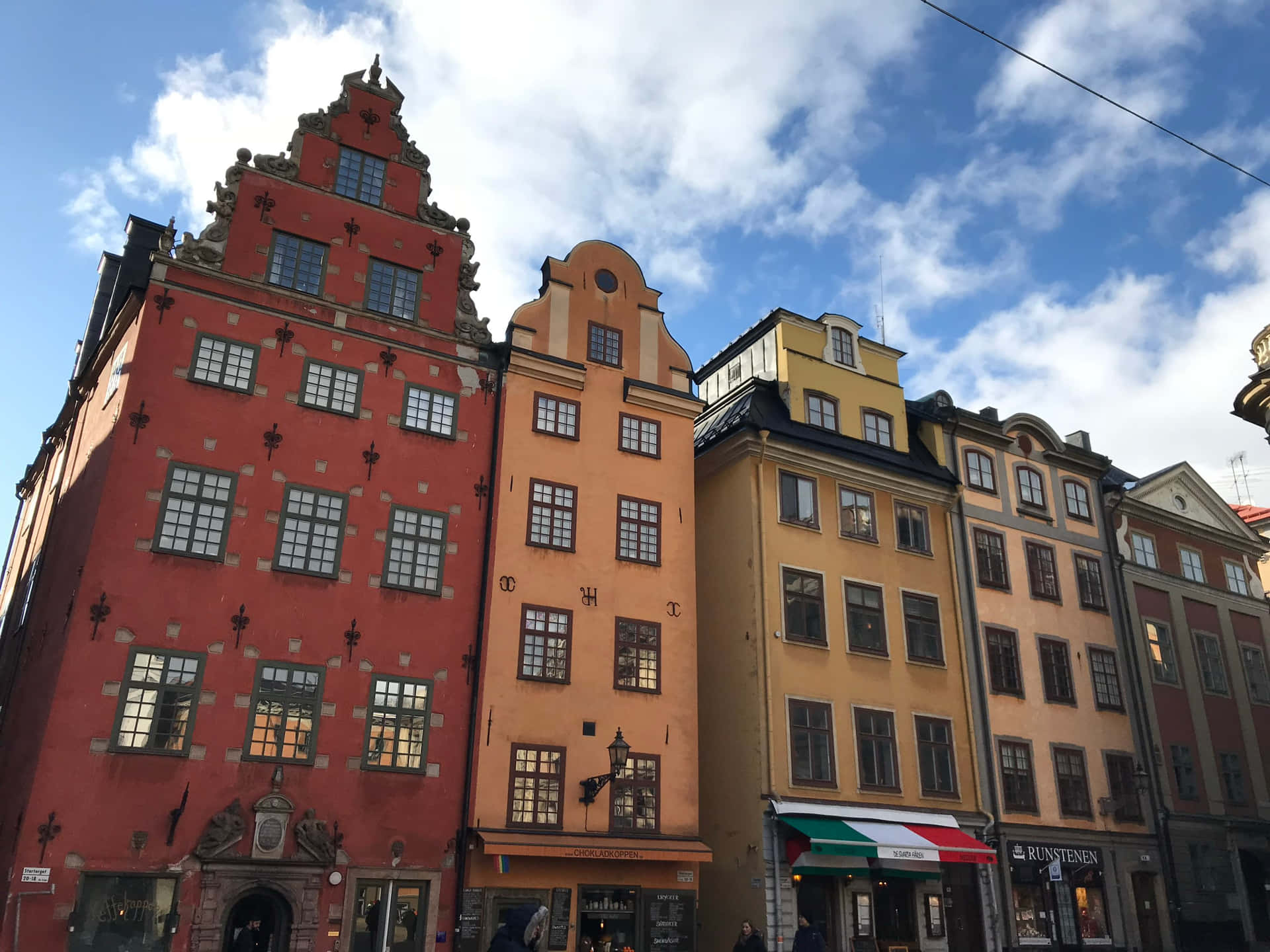Gamla Stan Stortorget Store Buildings Background