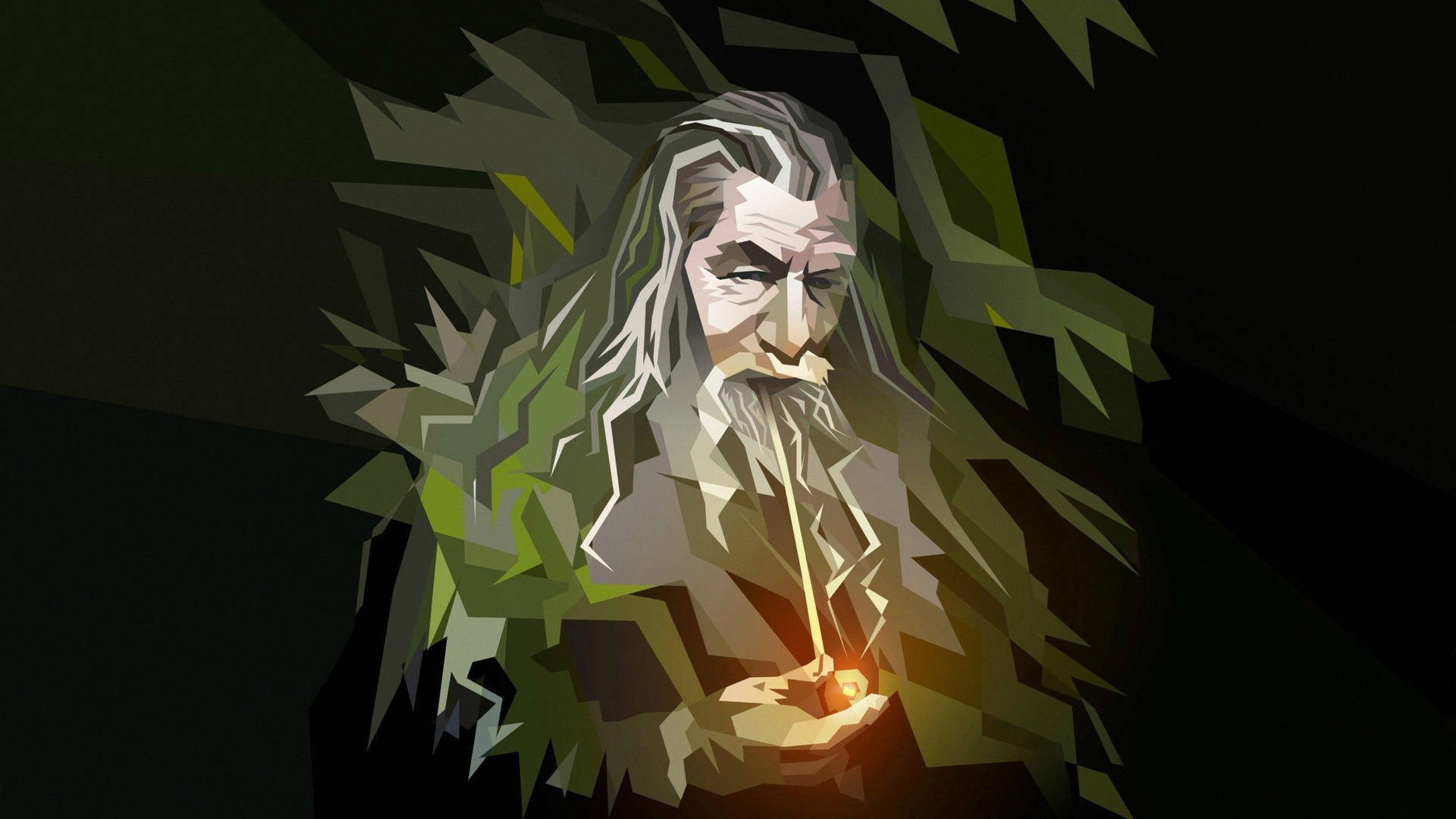 Gandalf Geometric Artwork Lotr Background