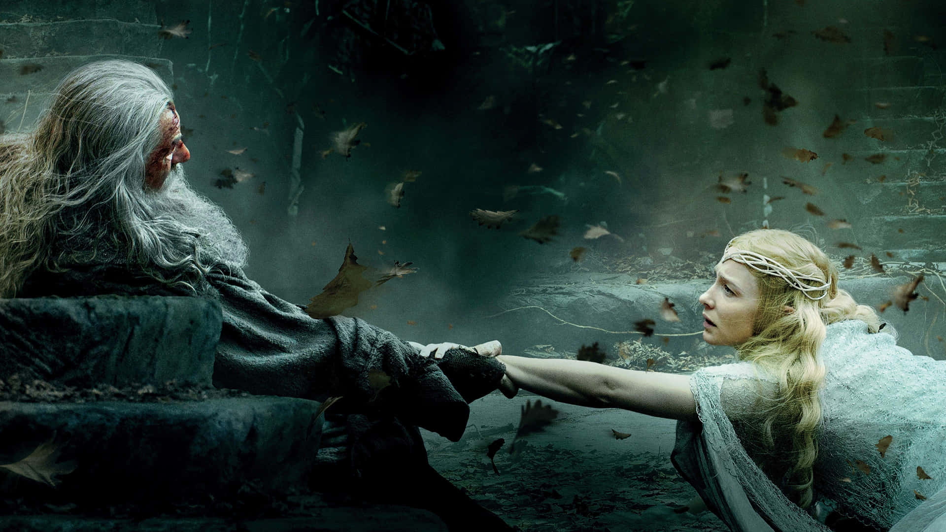 Gandalfand Galadriel Dramatic Rescue Background