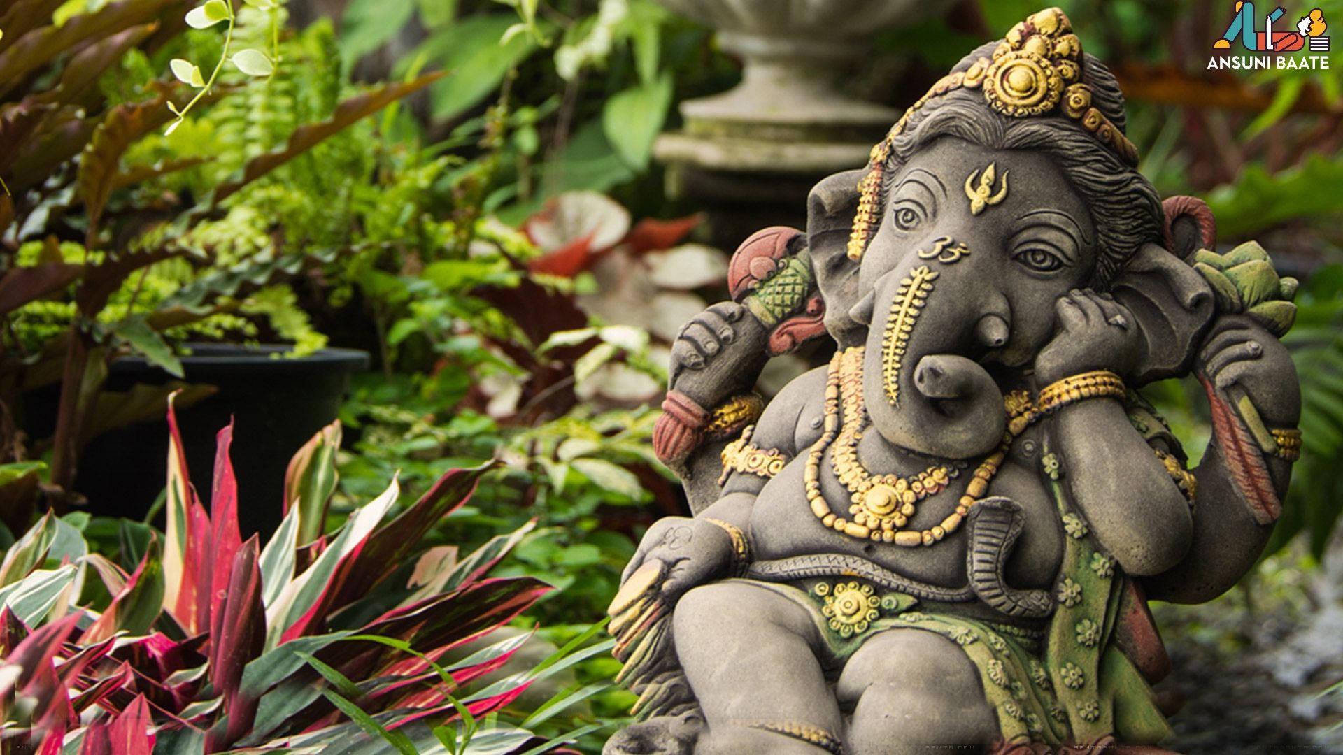 Ganesh 3d Garden Statue Background