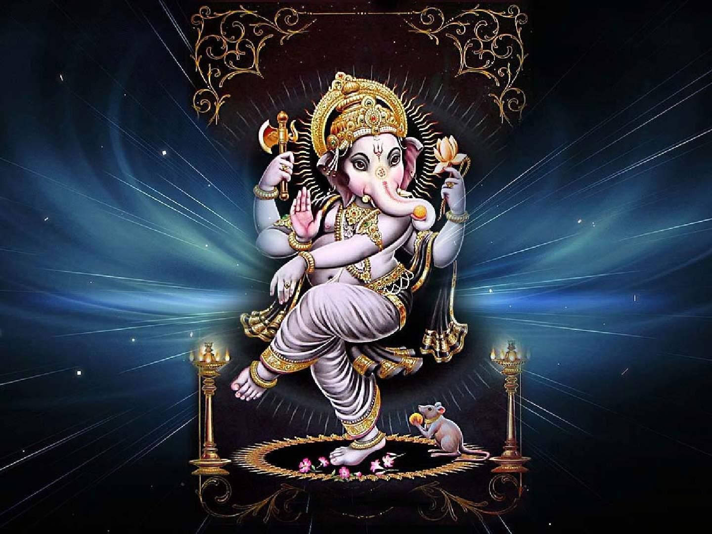 Ganesh 3d Ornate Poster Background