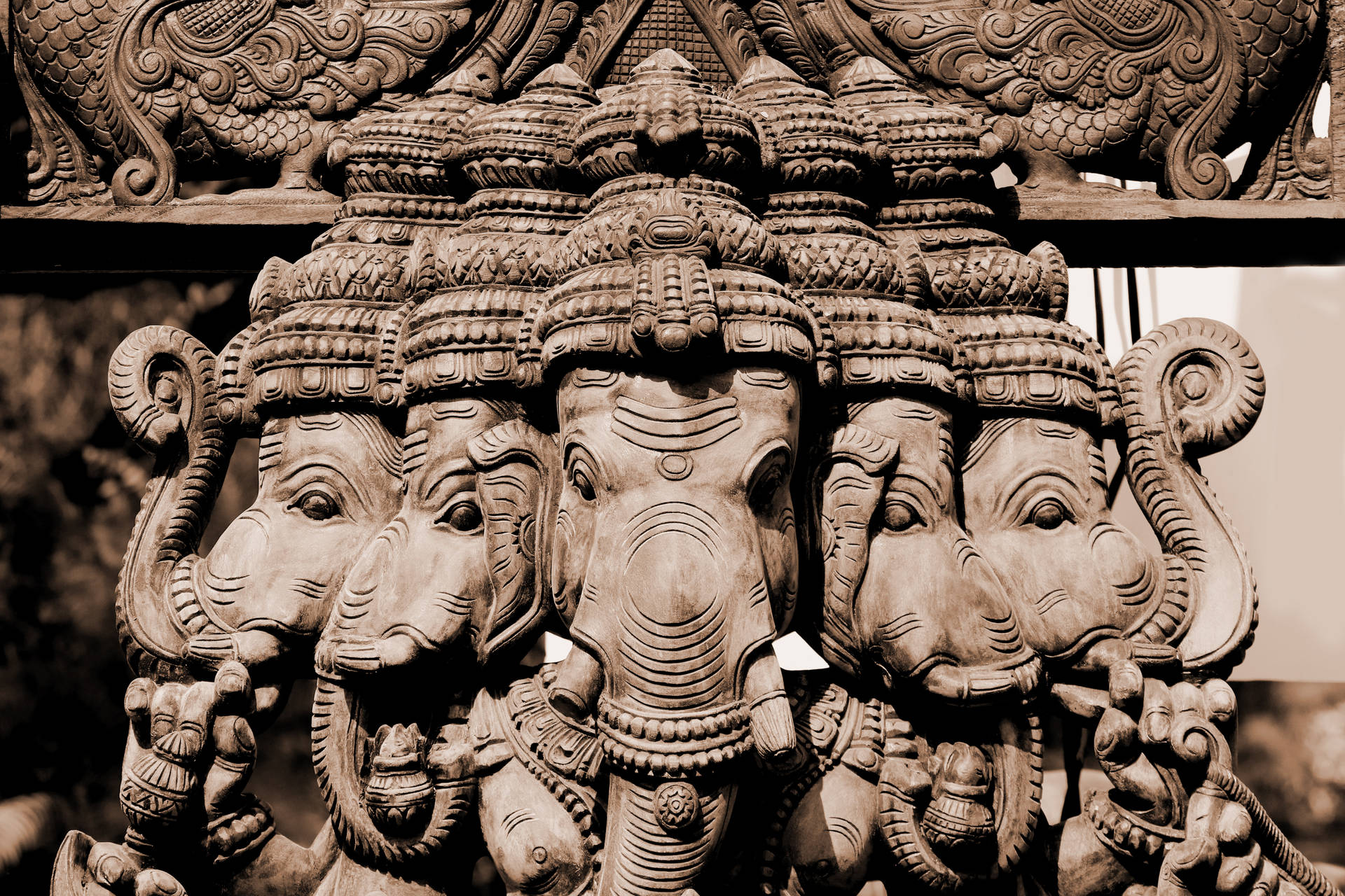 Ganesh 4k Many Heads Background