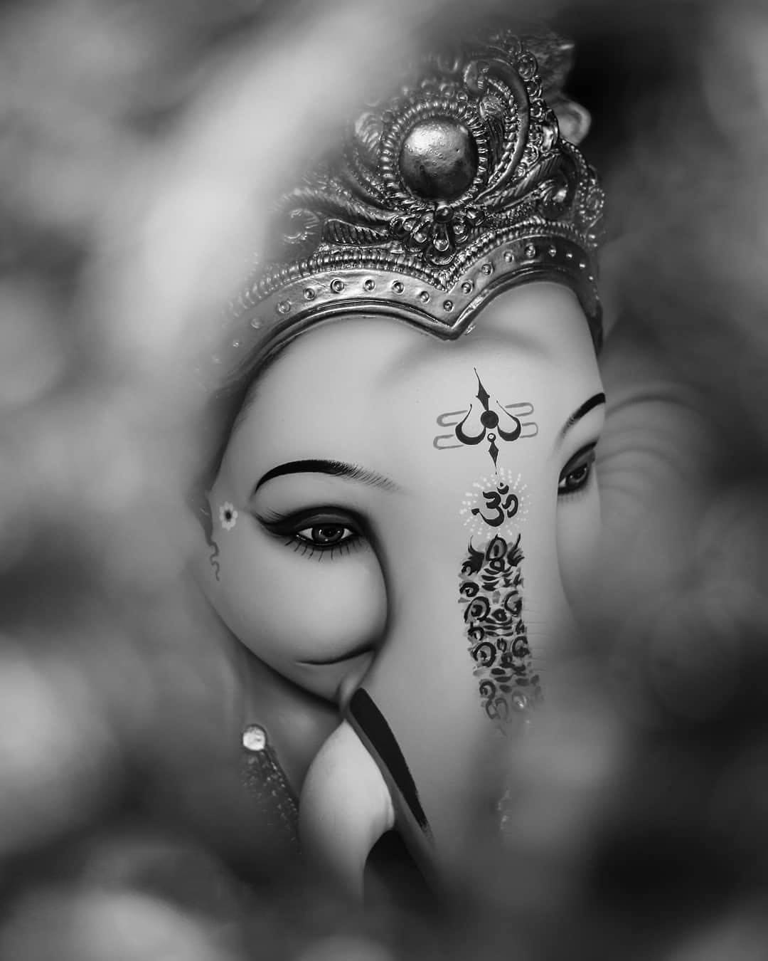 Ganesh Black And White Dreamy Shot Background