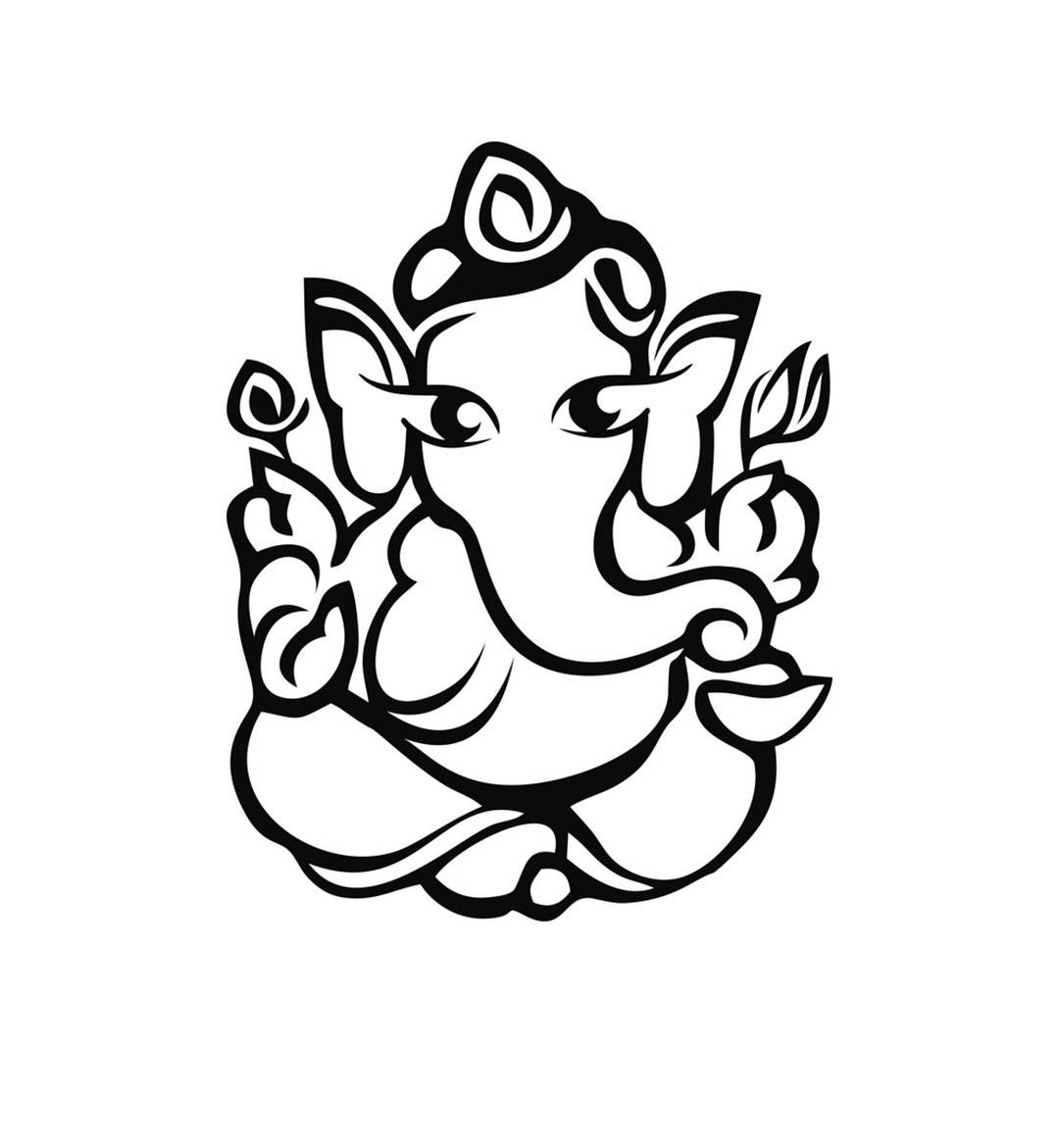 Ganesh Black And White Symbol Background