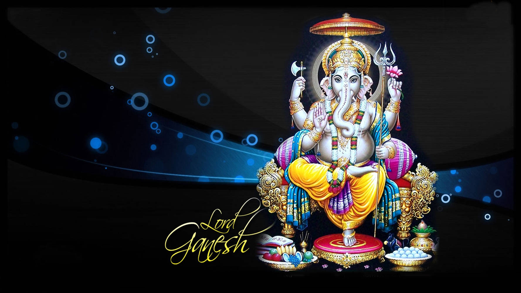 Ganesh Desktop Blue And Black Digital Artwork Background