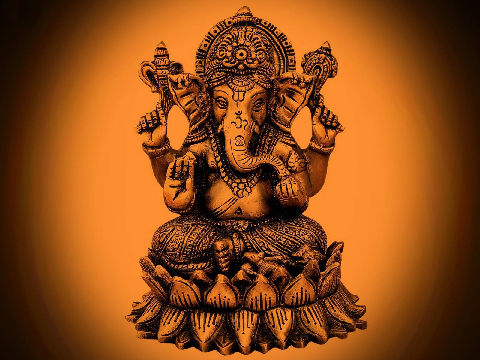 Ganesh Desktop Gold And Black Graphic Art Background