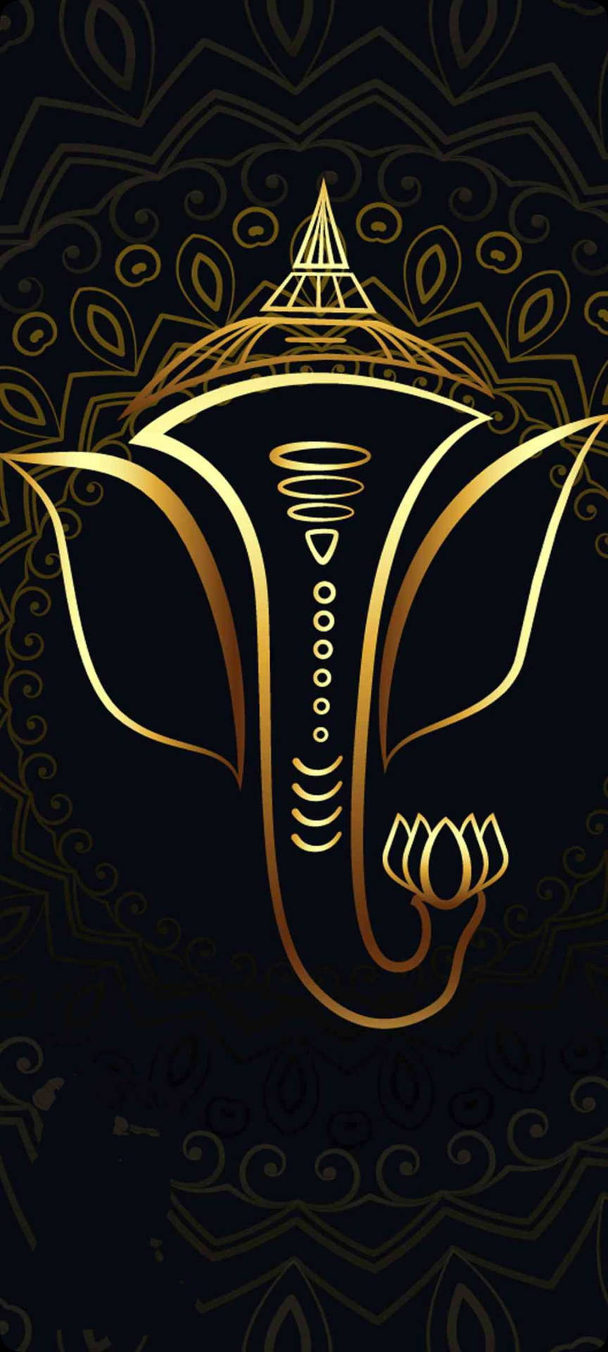 Ganesh Golden Elephant Iphone Background