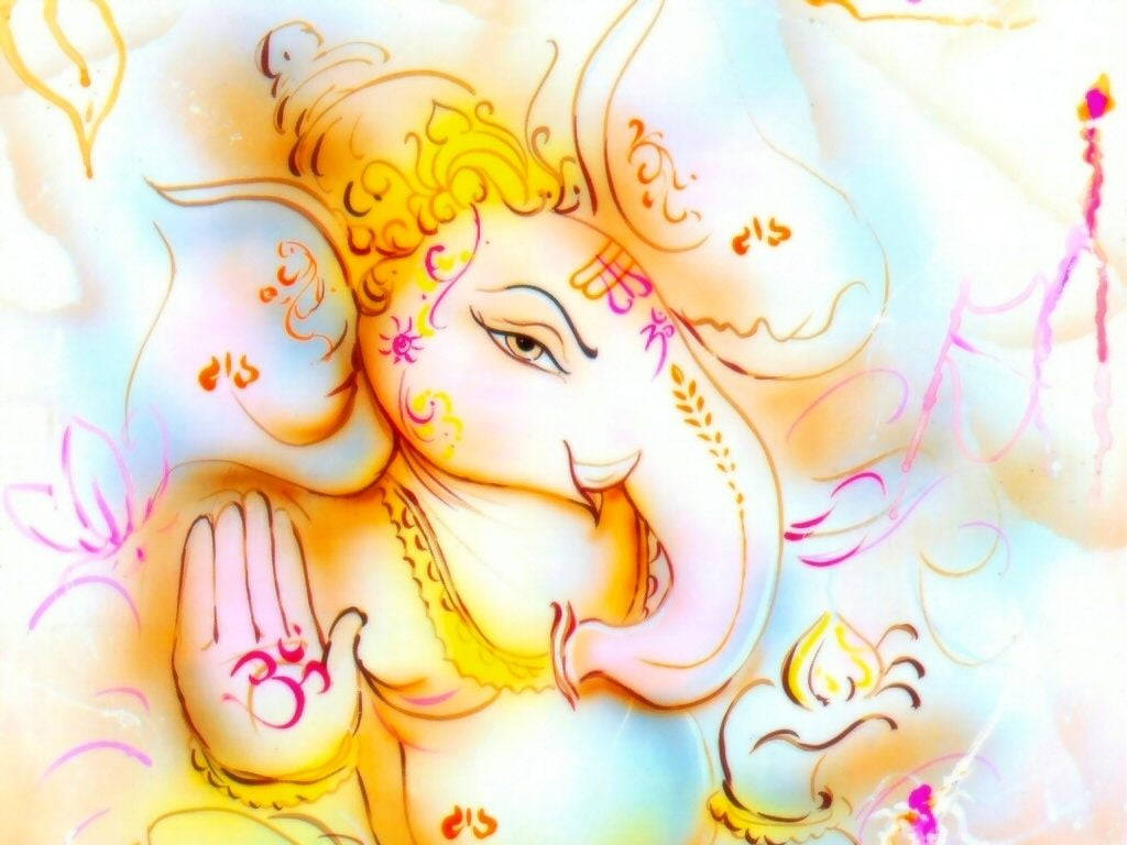 Ganesh Ji Hd Beautiful Drawing Background