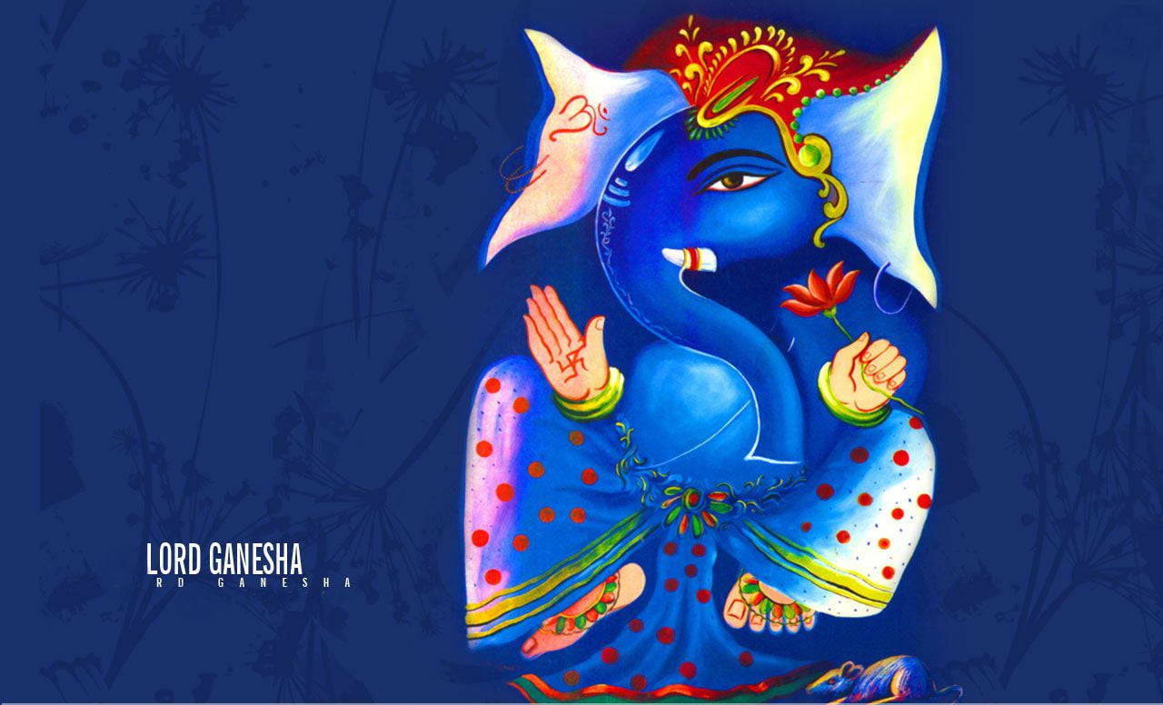 Ganesh Ji Hd Blue Digital Art Background