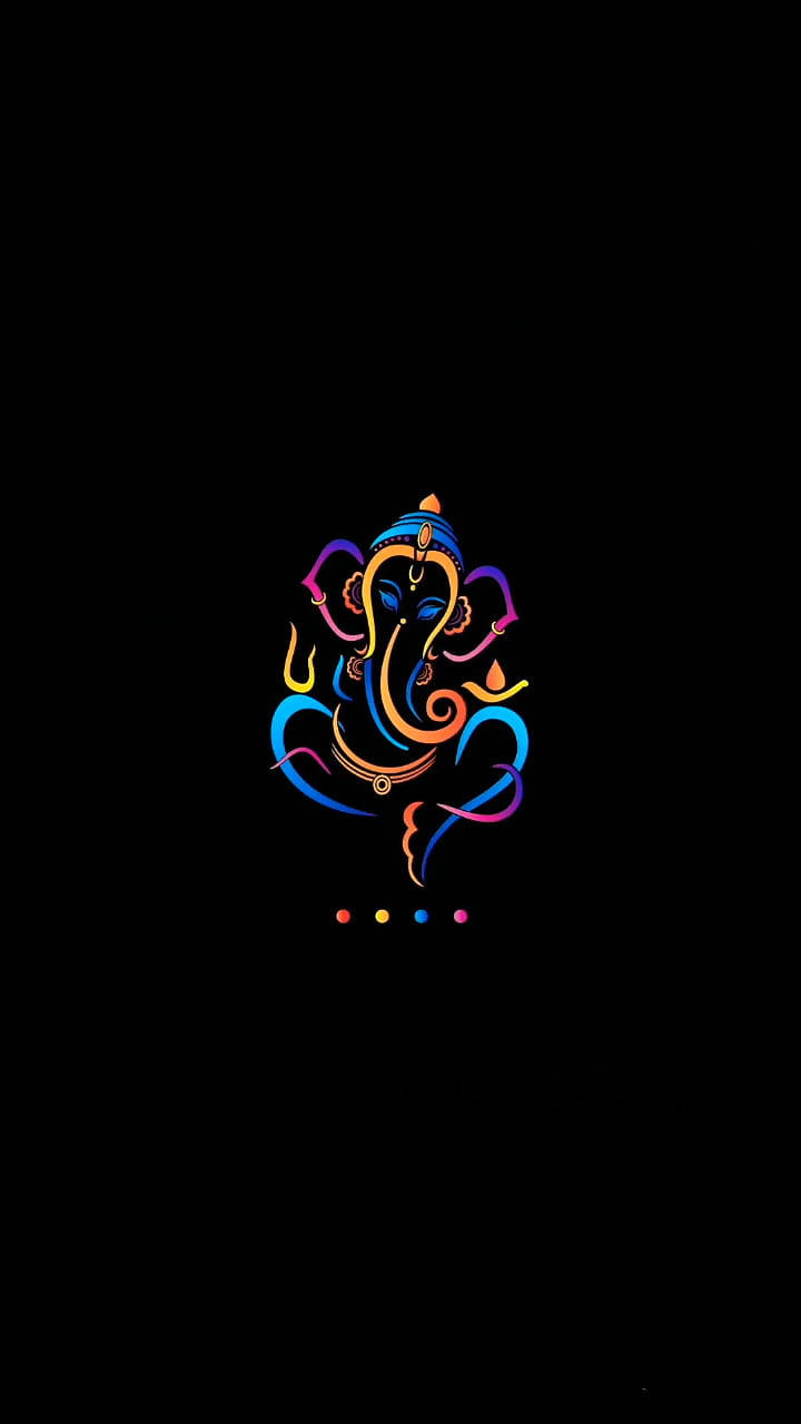 Ganesh Ji Hd Colorful Gradient Drawing Background