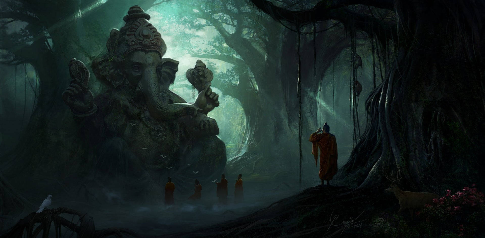 Ganesh Ji Hd Forest Worshippers