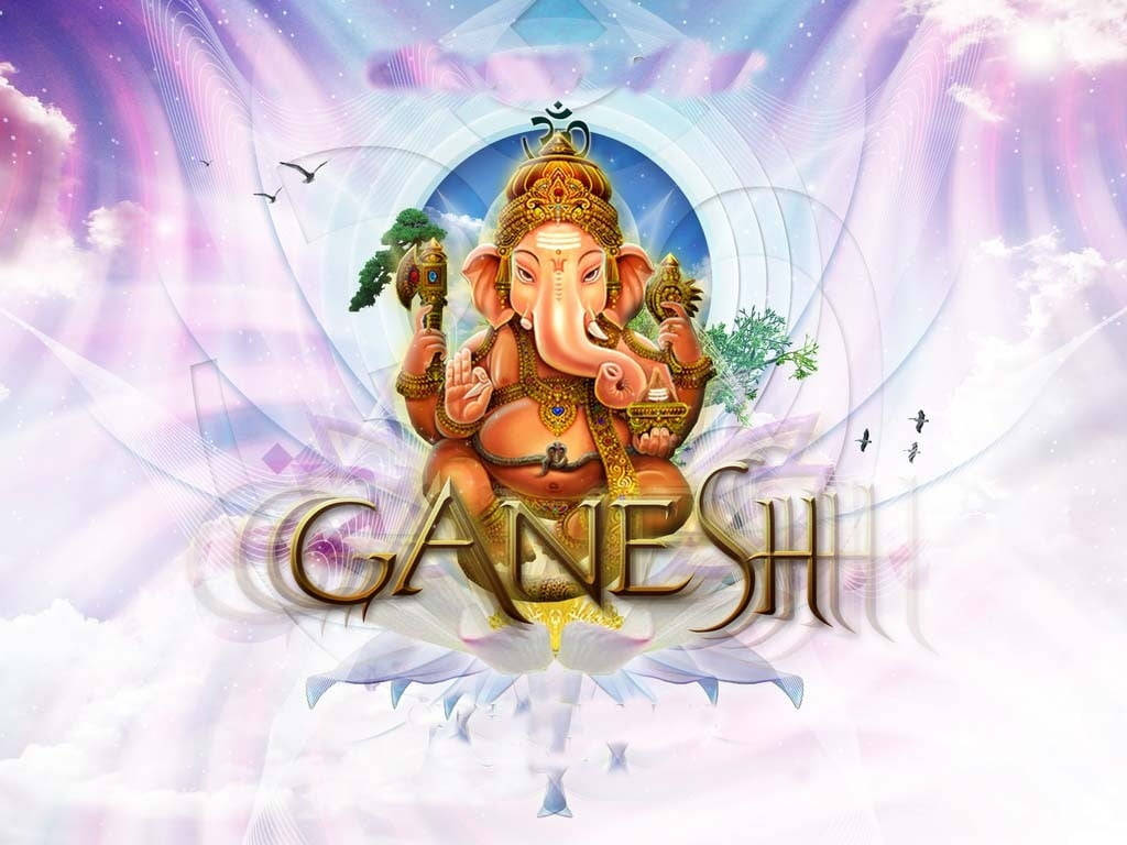 Ganesh Ji Hd Lilac Heaven Background Background