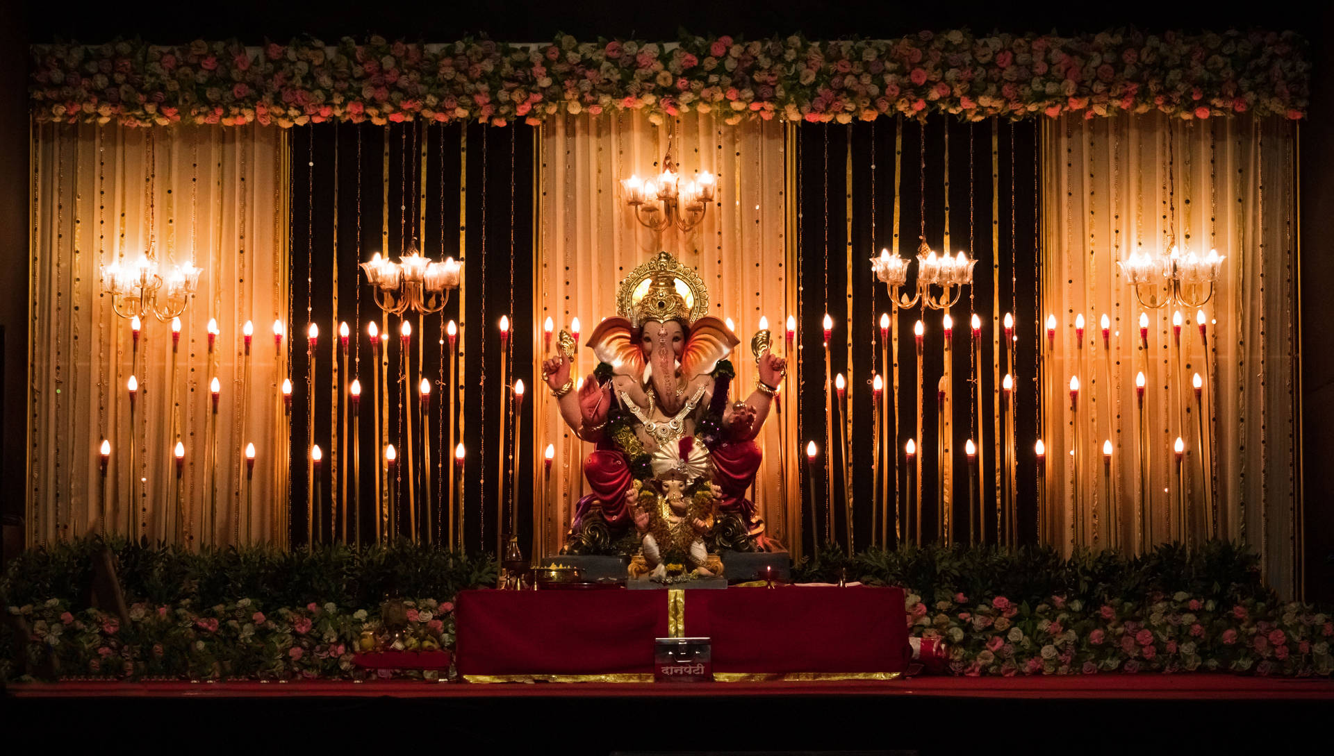 Ganesh Ji Hd On Altar Background