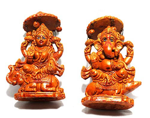 Ganesh Lakshmi Bronze Clay Statues