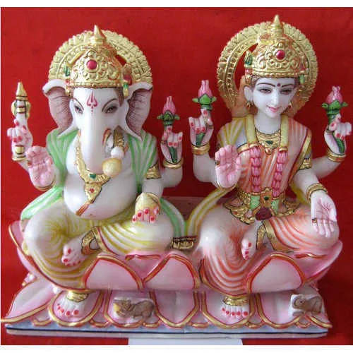 Ganesh Lakshmi In Ceramic Background