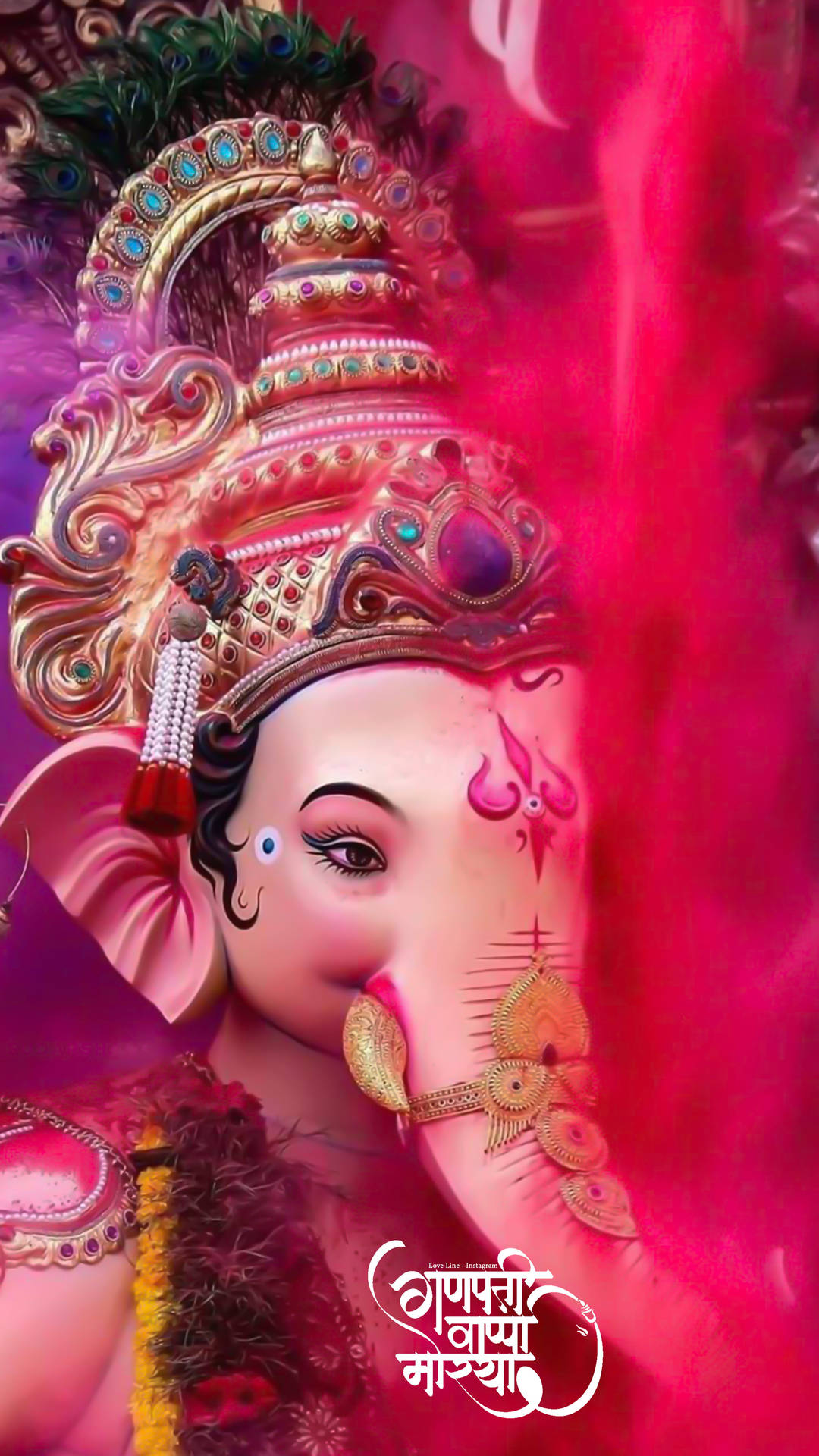 Ganesh Pink Powder Iphone Background