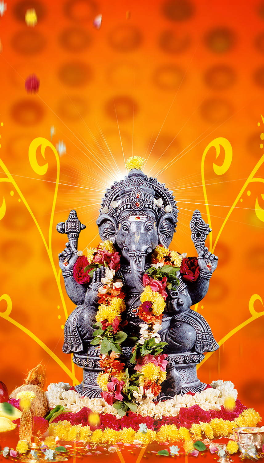 Ganesh With Flower Garlands Iphone
