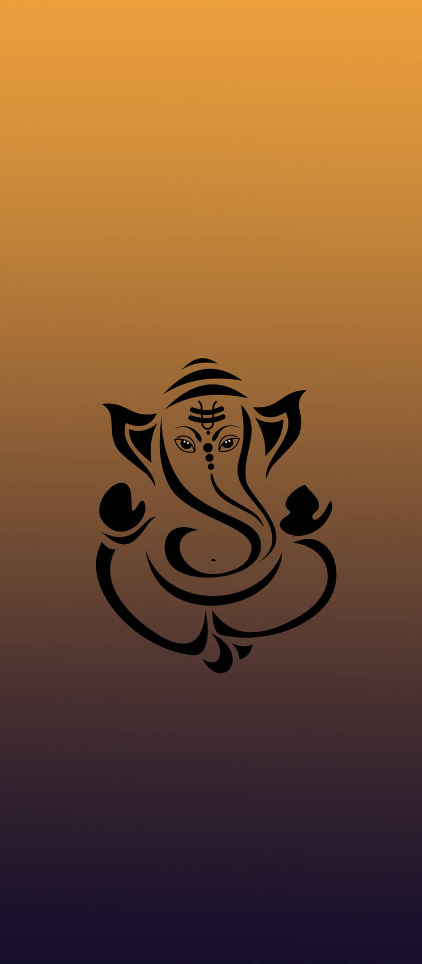 Ganesh Yellow Black Ombre Iphone Background